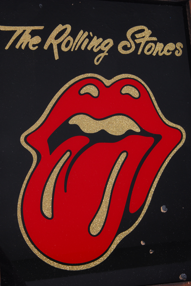 Vintage Rolling Stones Framed Glass Wall Art