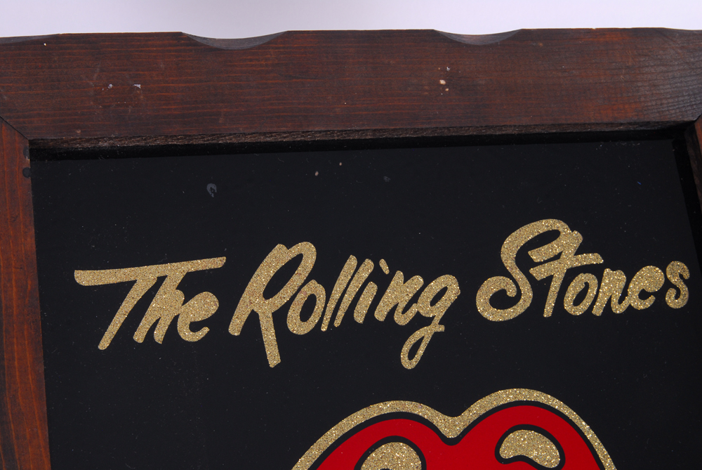 Vintage Rolling Stones Framed Glass Wall Art