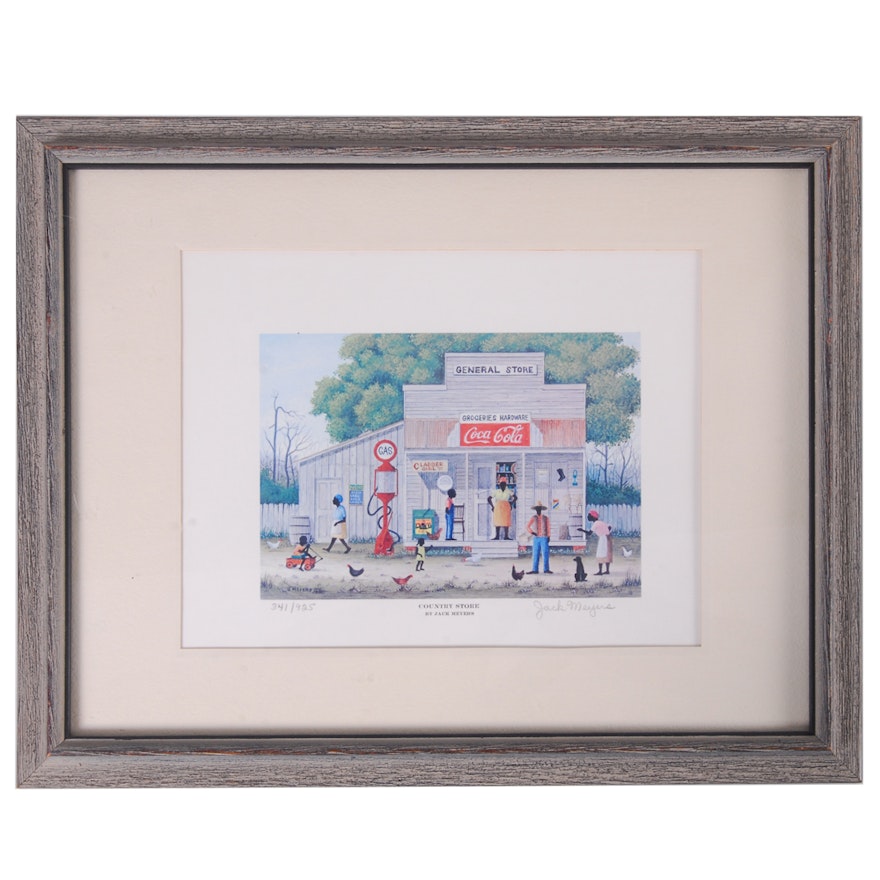 Signed And Numbered Print "Country Store" After Jack Meyers