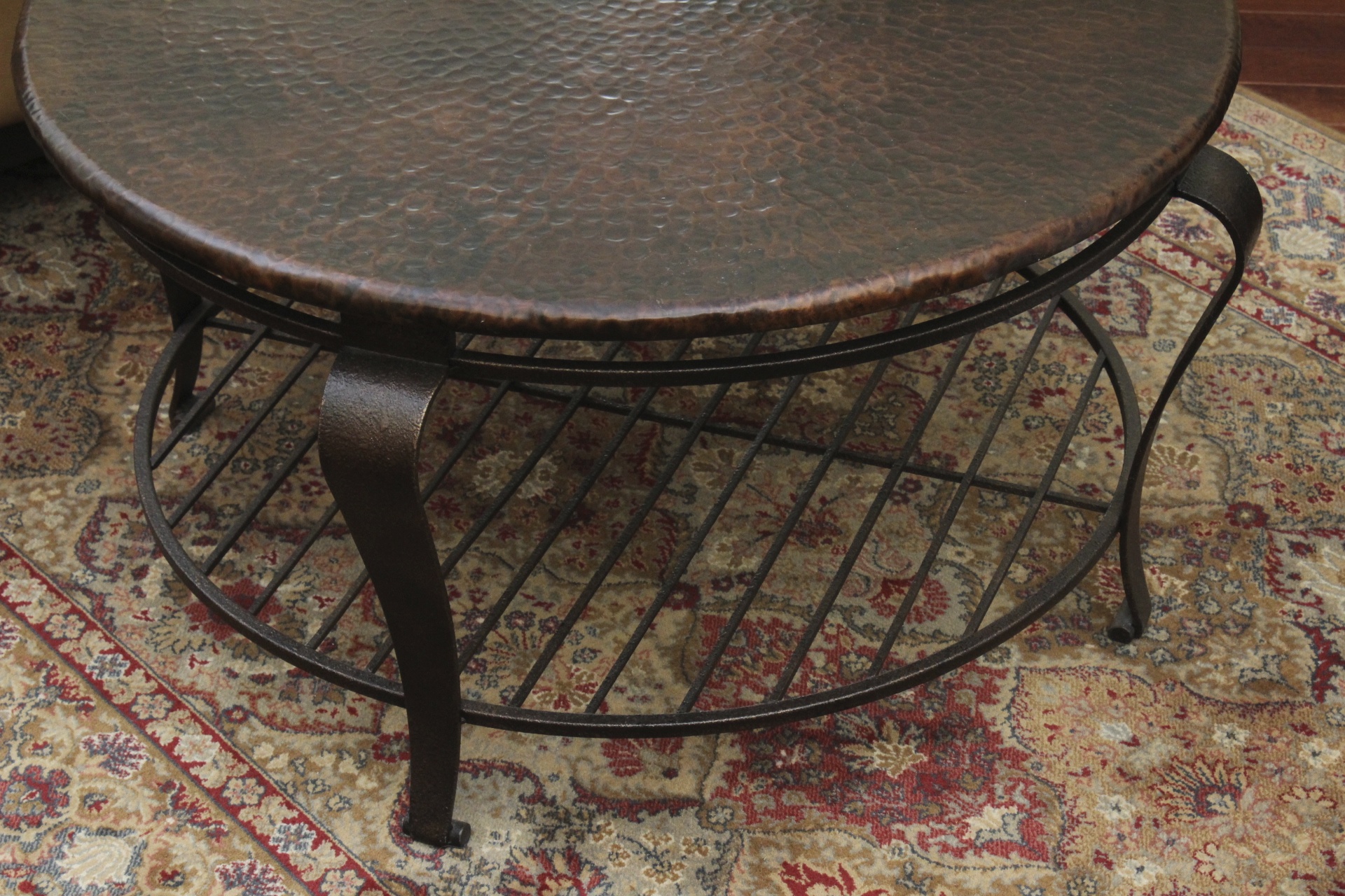 Hammered Copper Top Coffee Table