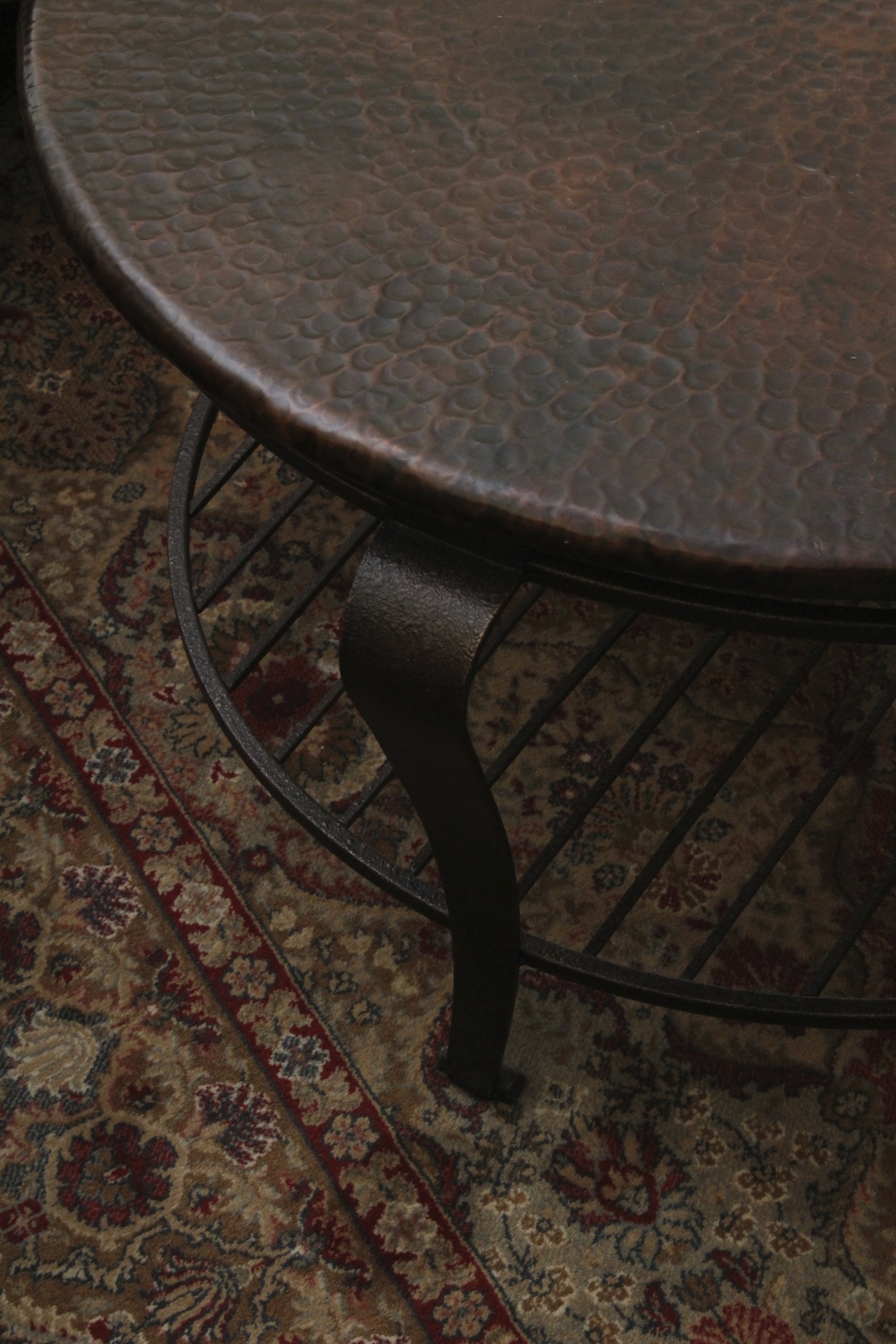 Hammered Copper Top Coffee Table