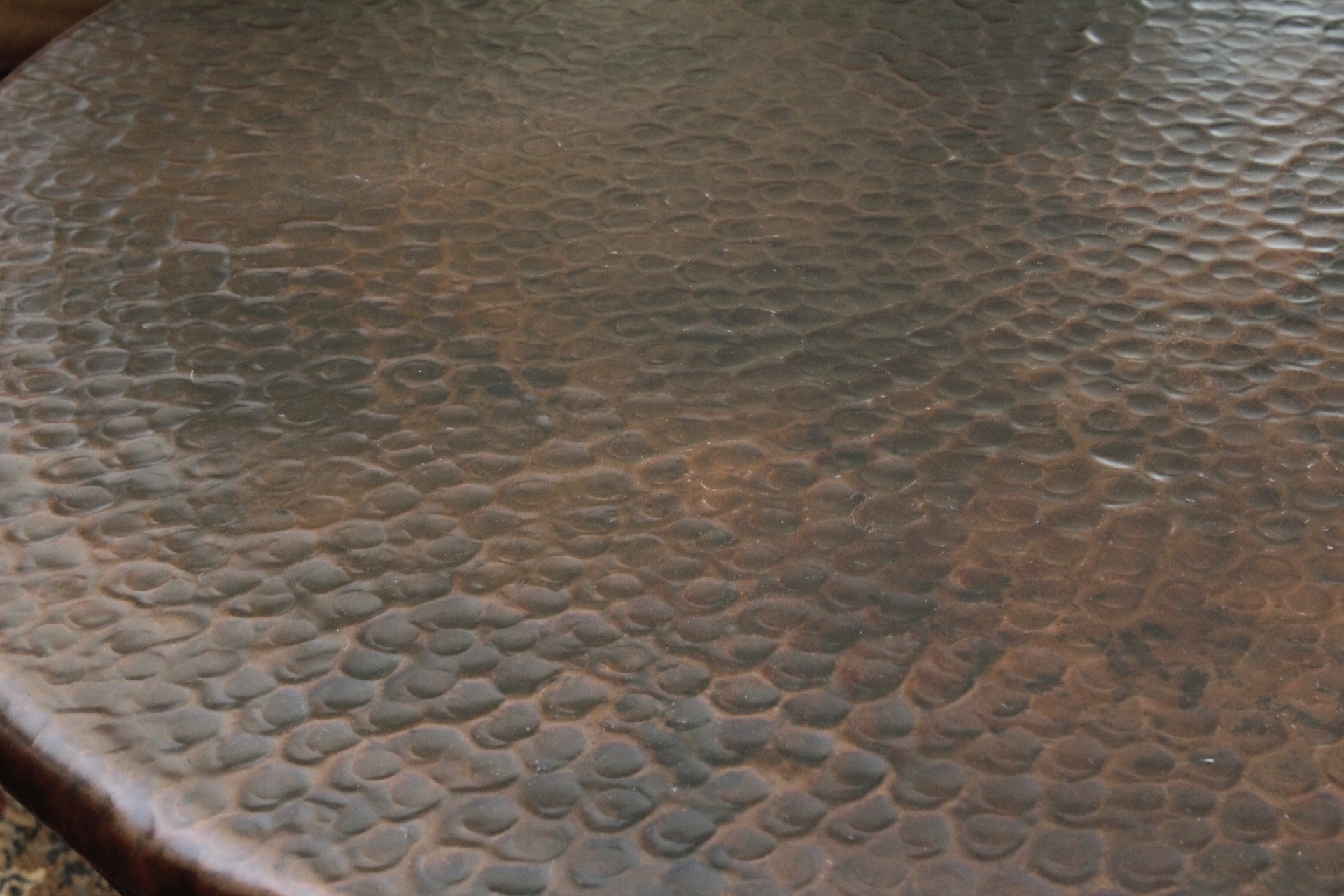 Hammered Copper Top Coffee Table