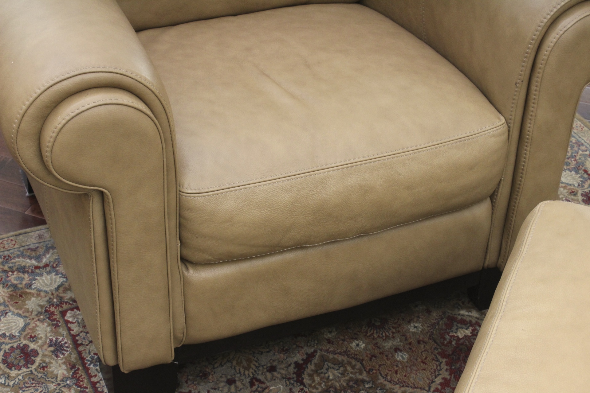 Divani "Chateau d'Ax" Italian Leather Chair with Ottoman