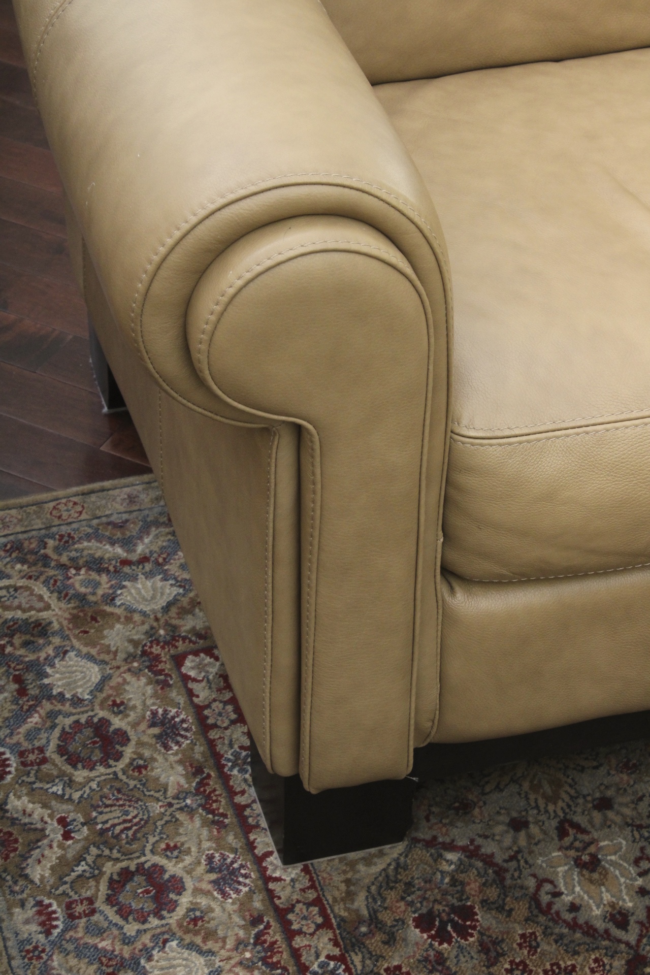 Divani "Chateau d'Ax" Italian Leather Chair with Ottoman