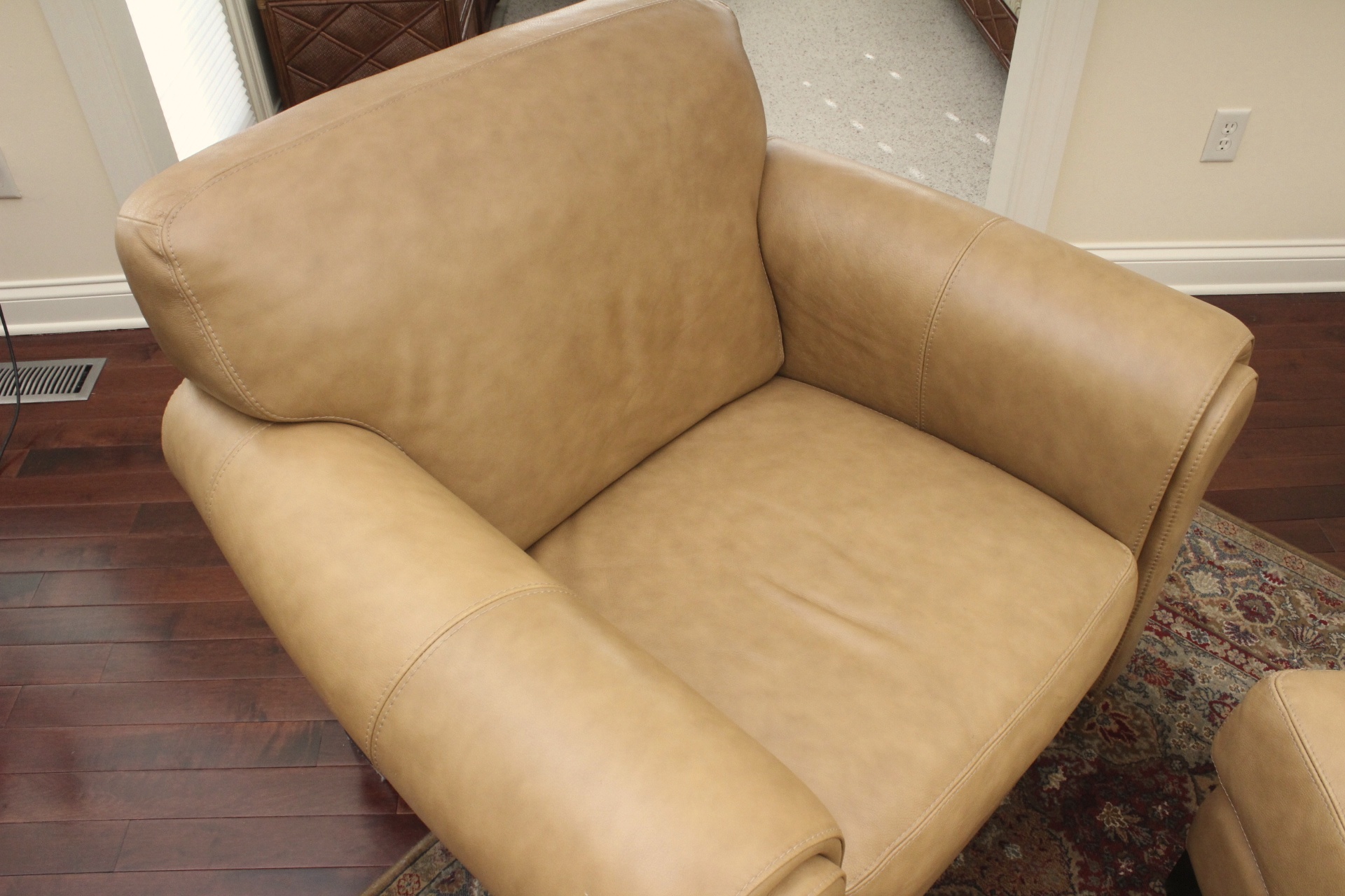 Divani "Chateau d'Ax" Italian Leather Chair with Ottoman