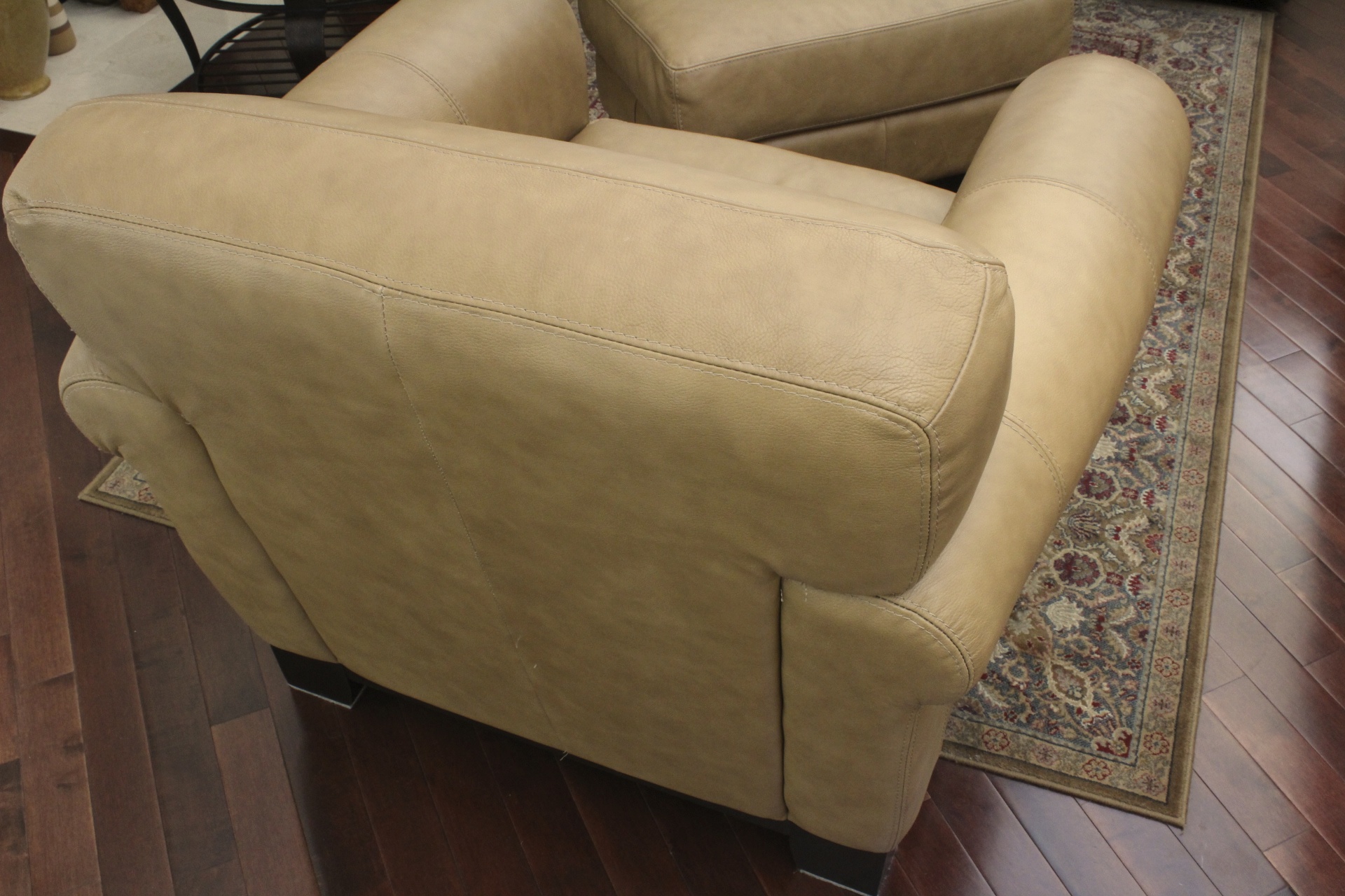 Divani "Chateau d'Ax" Italian Leather Chair with Ottoman