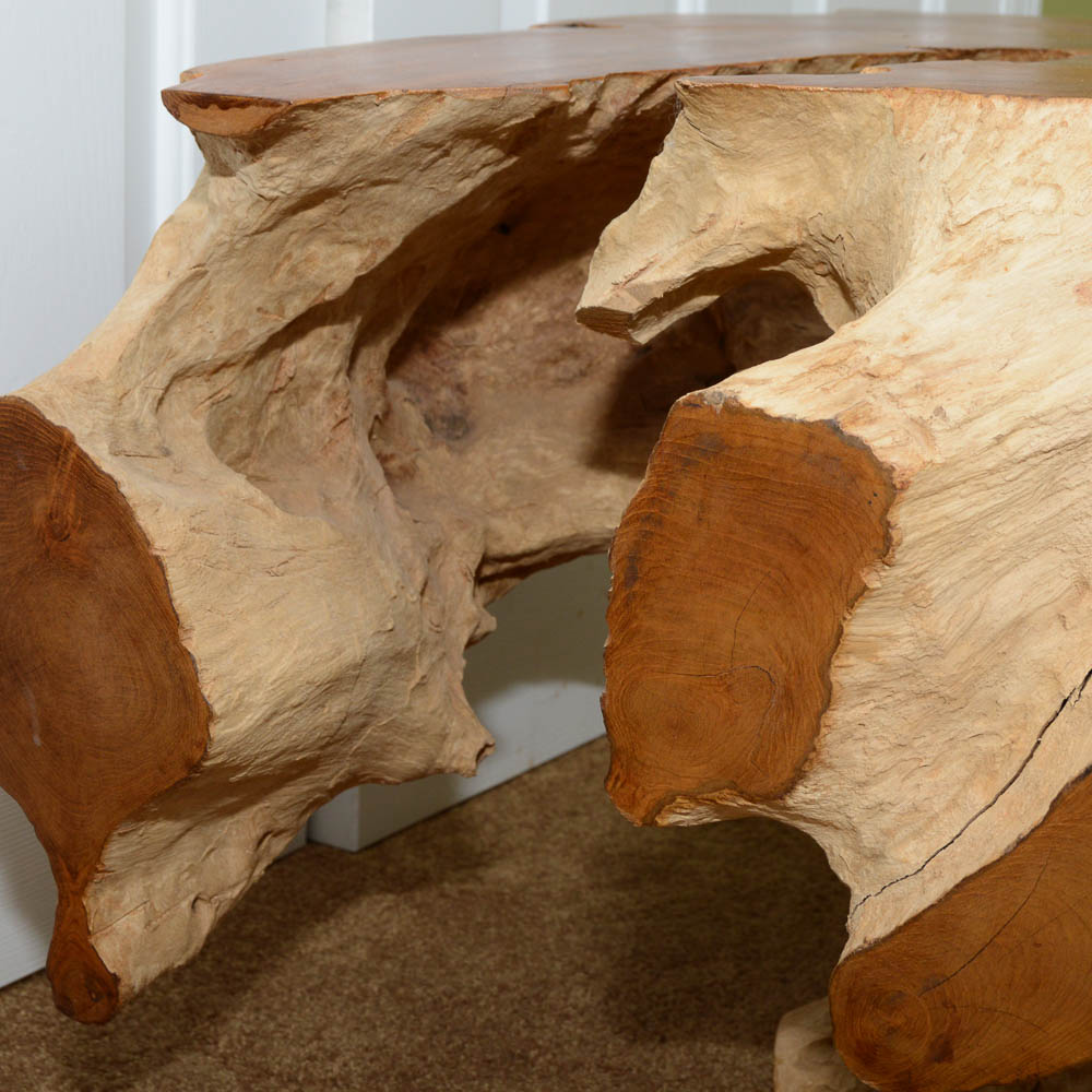 Modern Walnut Root Coffee Table