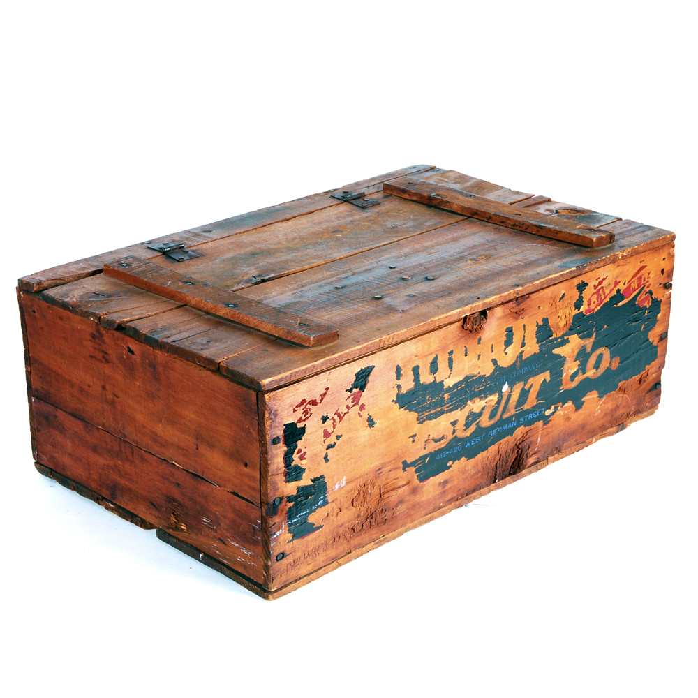 Vintage Baltimore, MD Wooden Biscuit Box