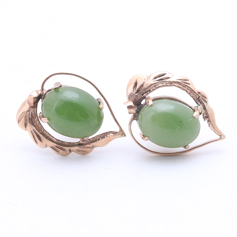 Yellow Gold Stone Pendant and Earrings