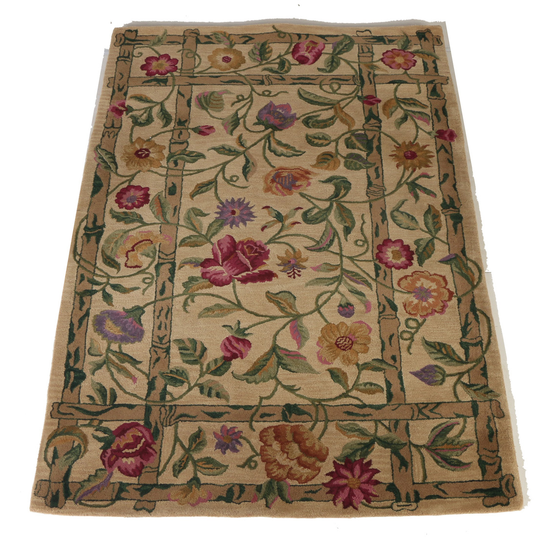 Hand-Tufted Mahdavi Indian Wool Rug