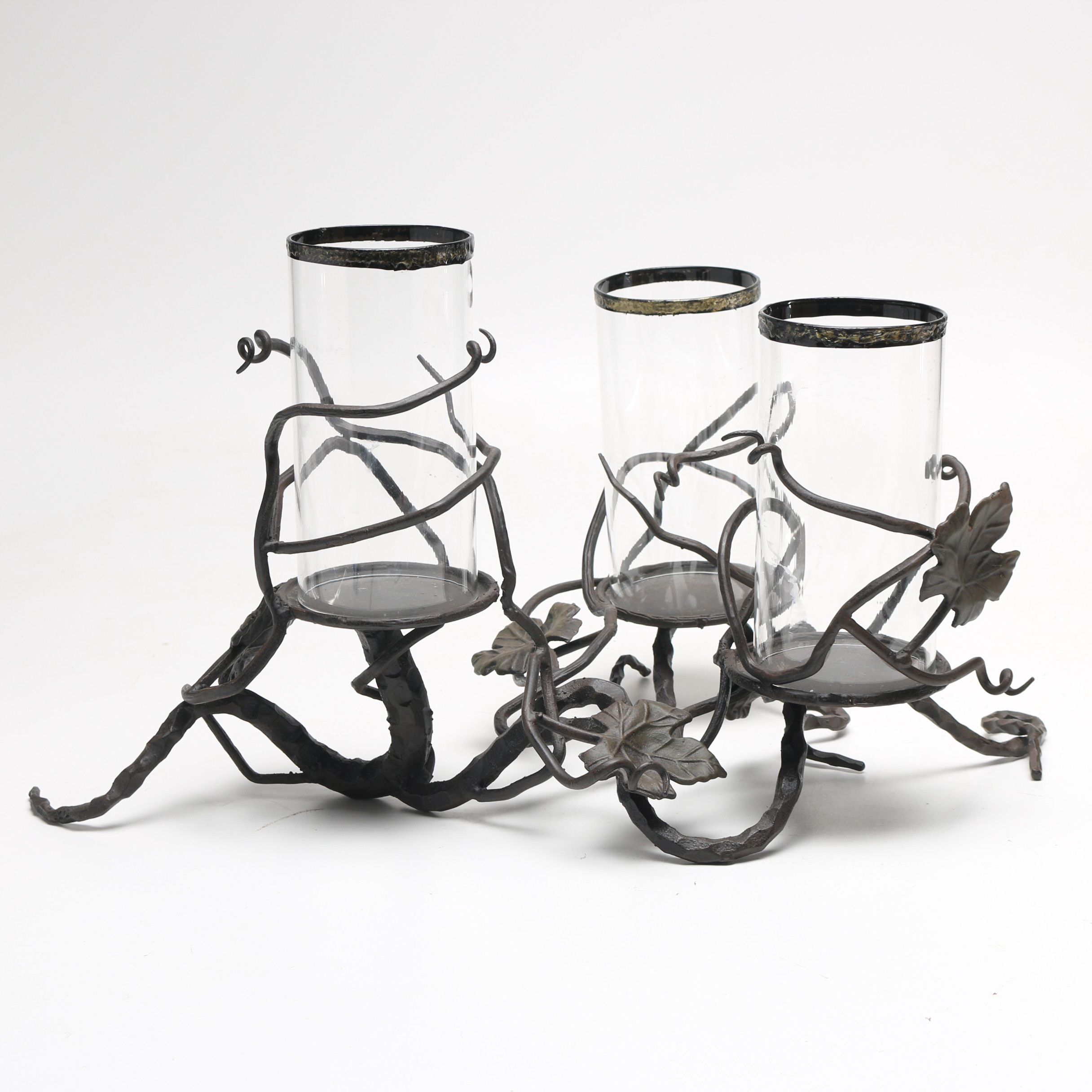 Three Glass Hurricane Shades for Candles