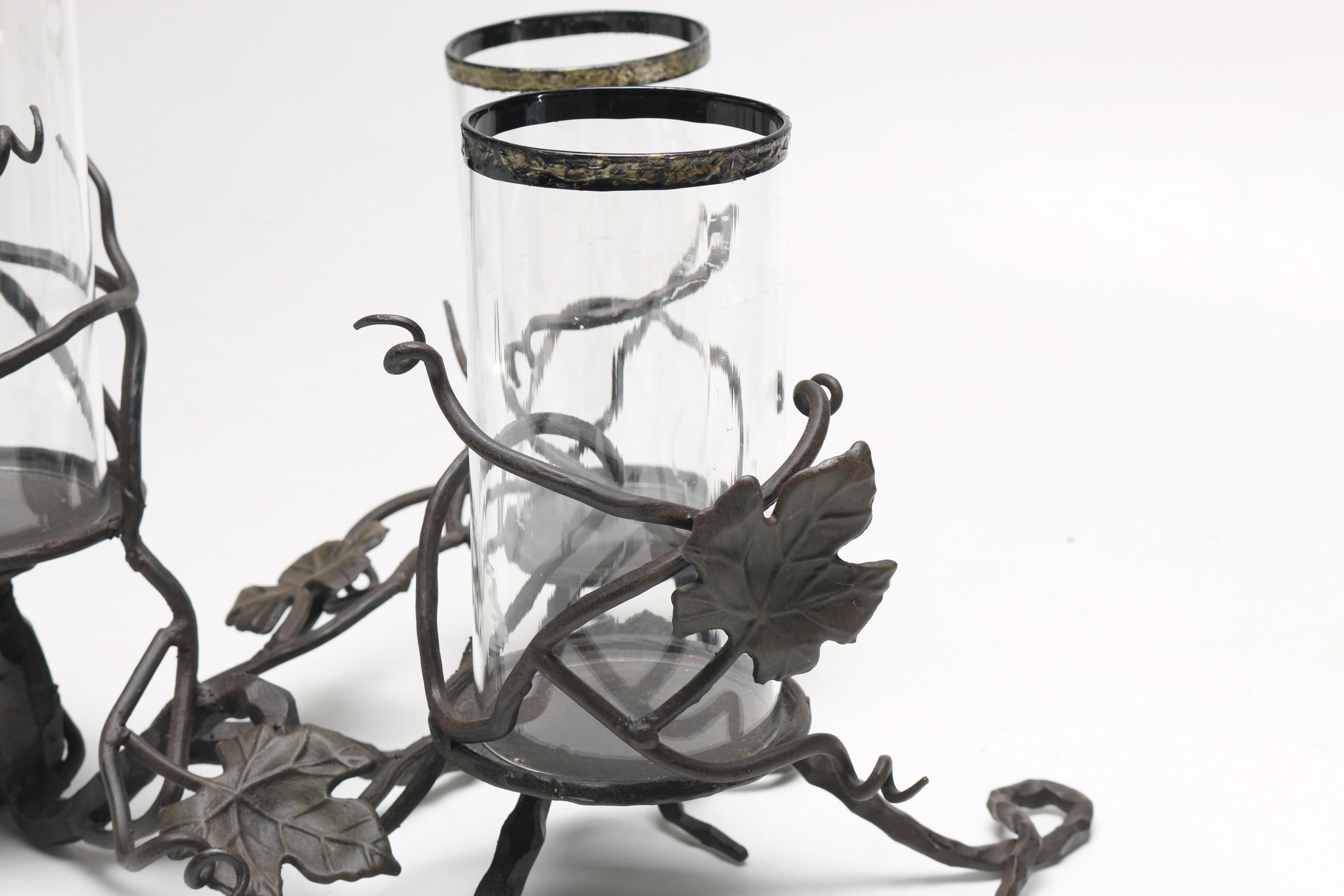 Three Glass Hurricane Shades for Candles