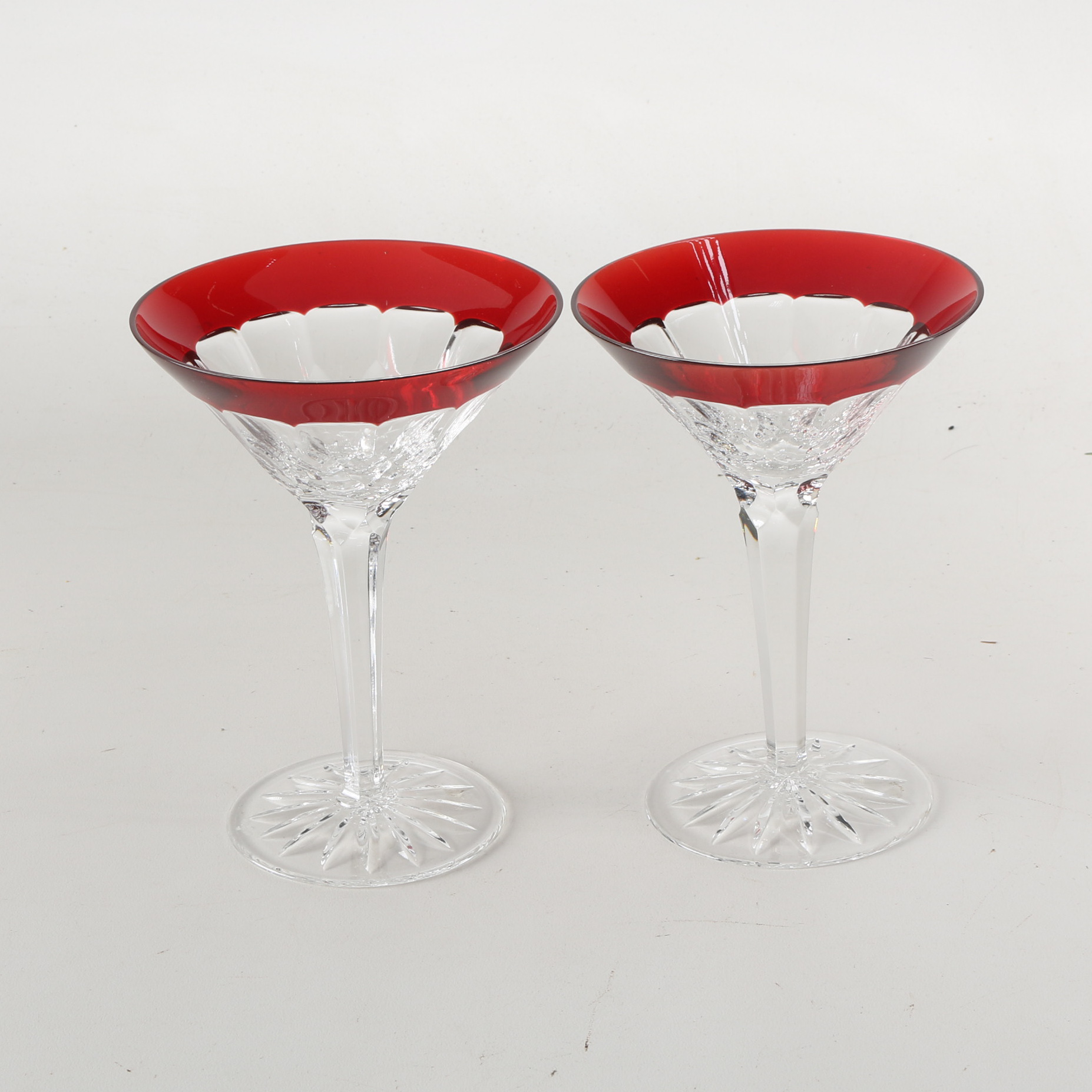 Waterford Ruby Crystal Martini Glasses
