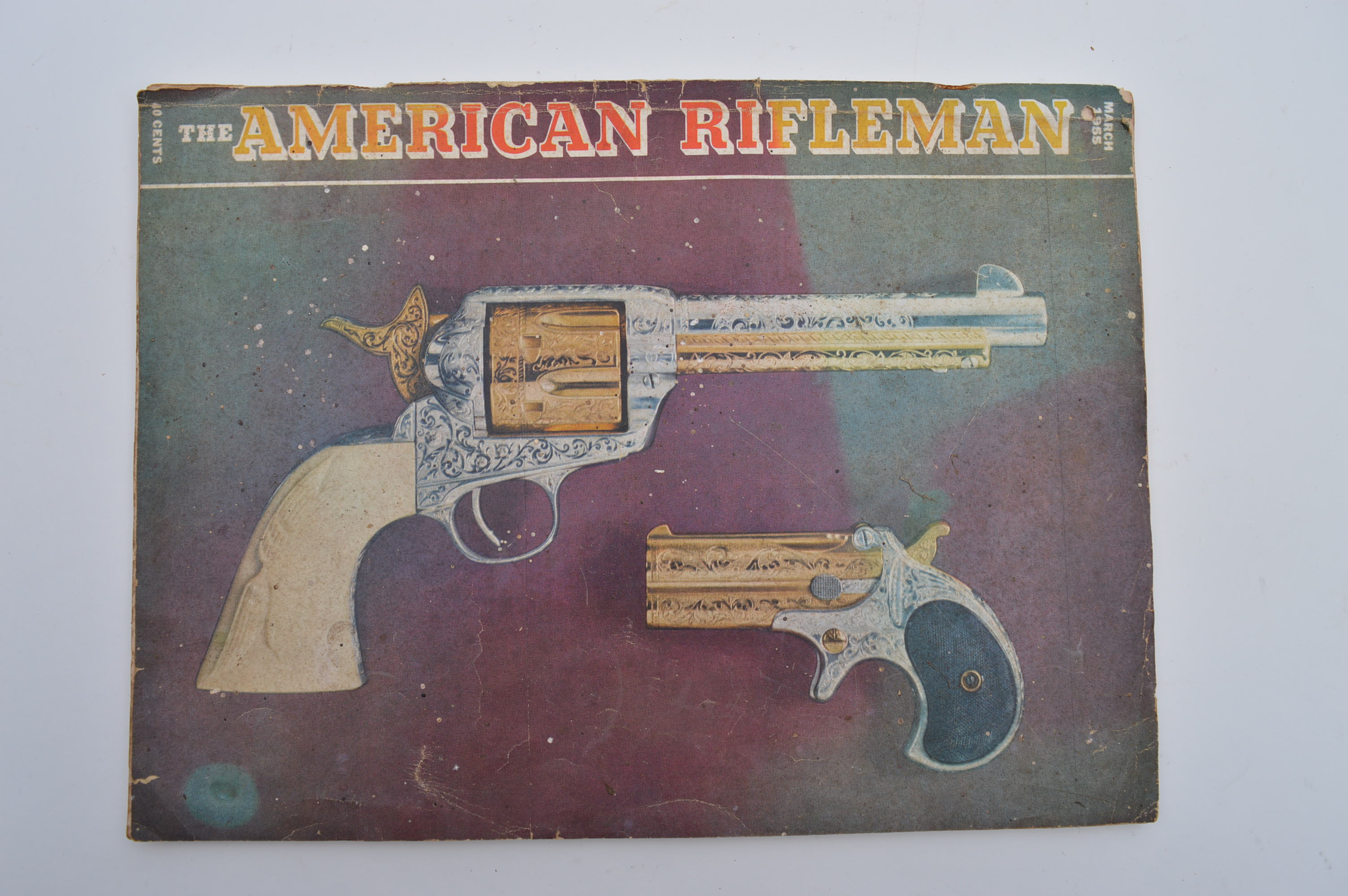 Denix Western 1866 Double Barrel Derringer Replica and Vintage Magazines