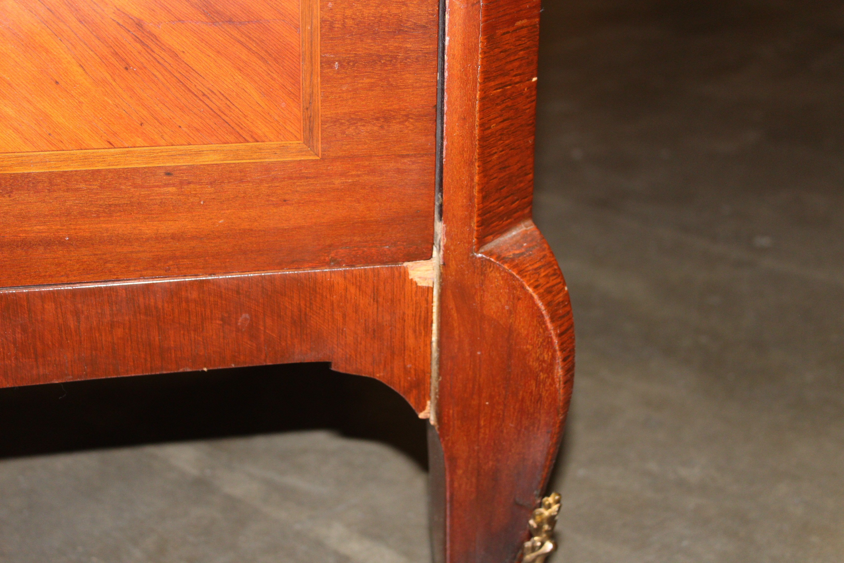 Antique Louis XV Style Kingwood and Marble Top Chest of Drawers