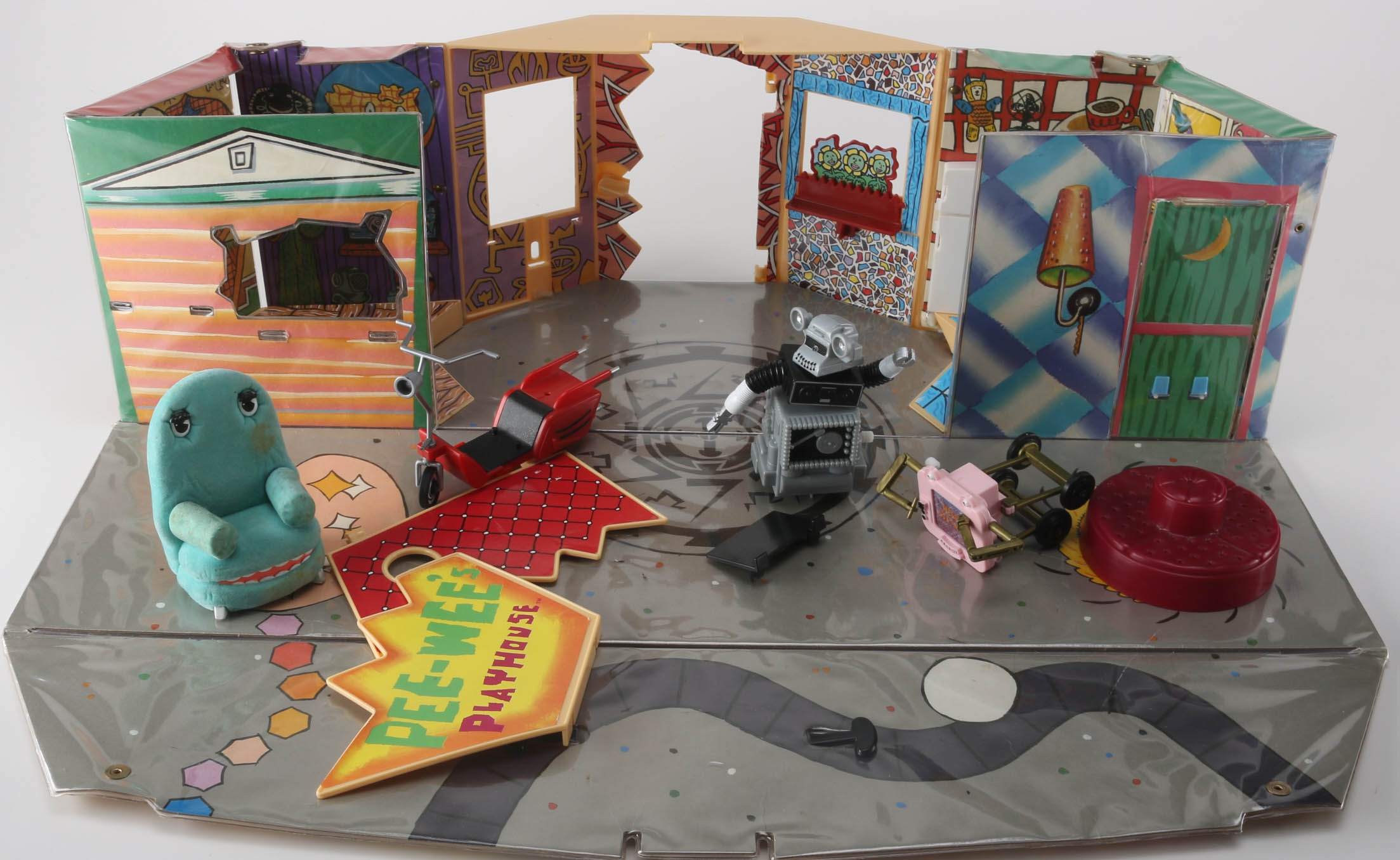 Vintage Pee Wee Herman Doll and Playhouse