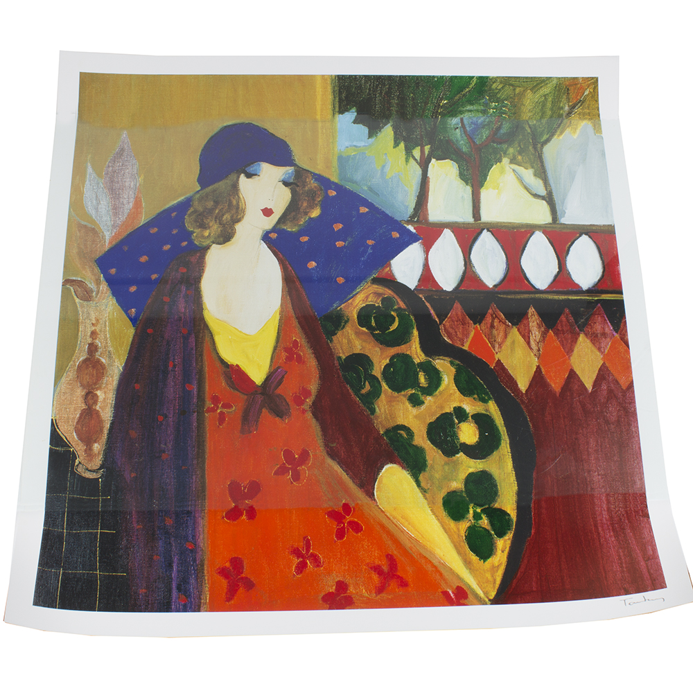 Itzchak Tarkay Unframed Seriolithograph "Indigo Chapeau"