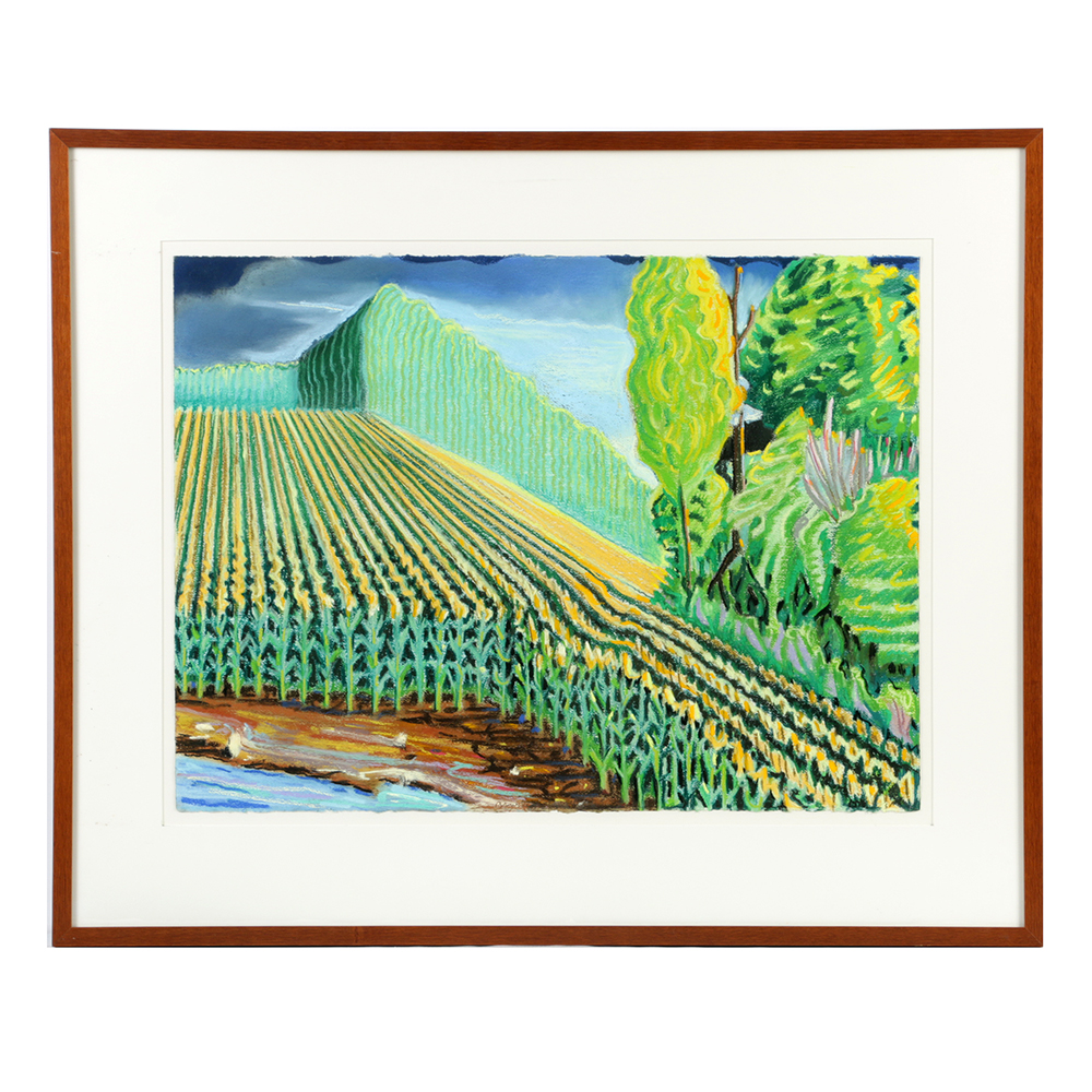 Brinsley Tyrrell Pastel Drawing on Paper "Cornfield-Bright"