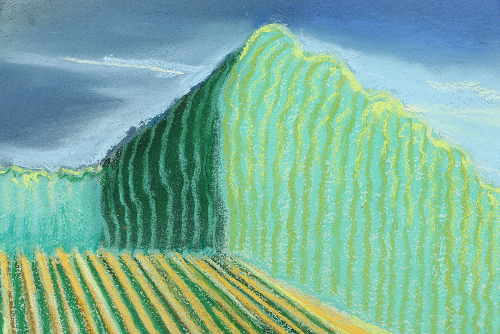 Brinsley Tyrrell Pastel Drawing on Paper "Cornfield-Bright"