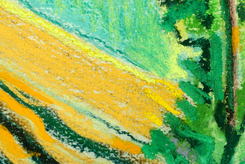 Brinsley Tyrrell Pastel Drawing on Paper "Cornfield-Bright"