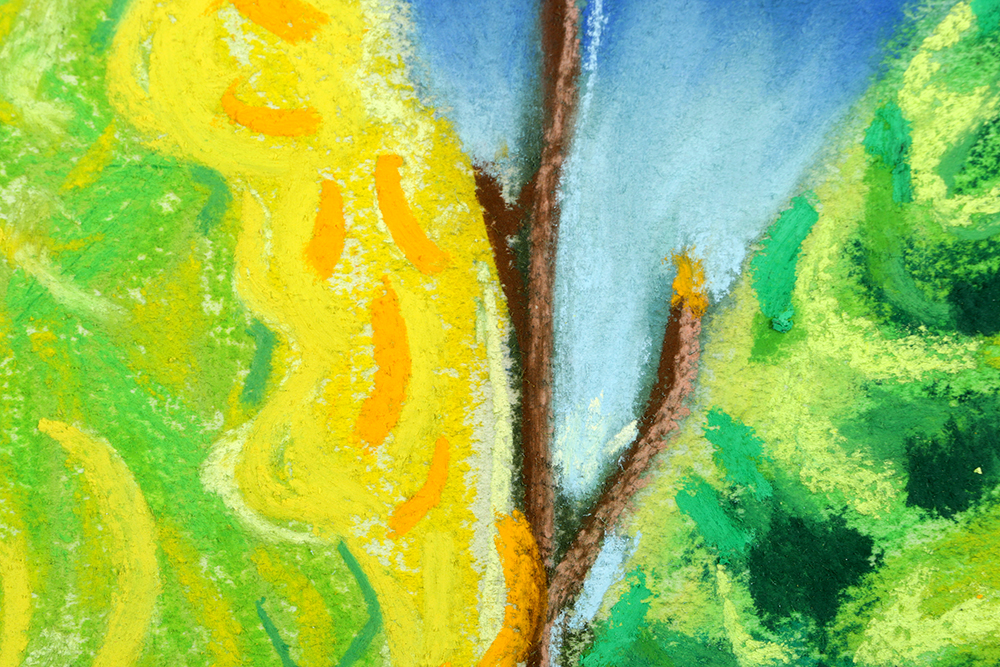 Brinsley Tyrrell Pastel Drawing on Paper "Cornfield-Bright"