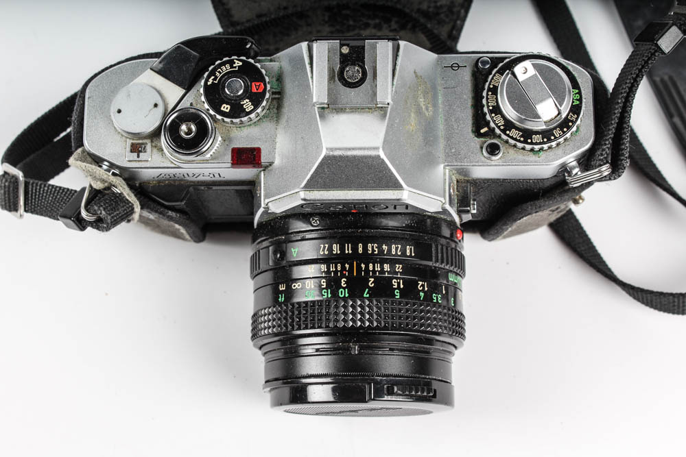 Vintage Canon AV-1 Camera and Lens Collection