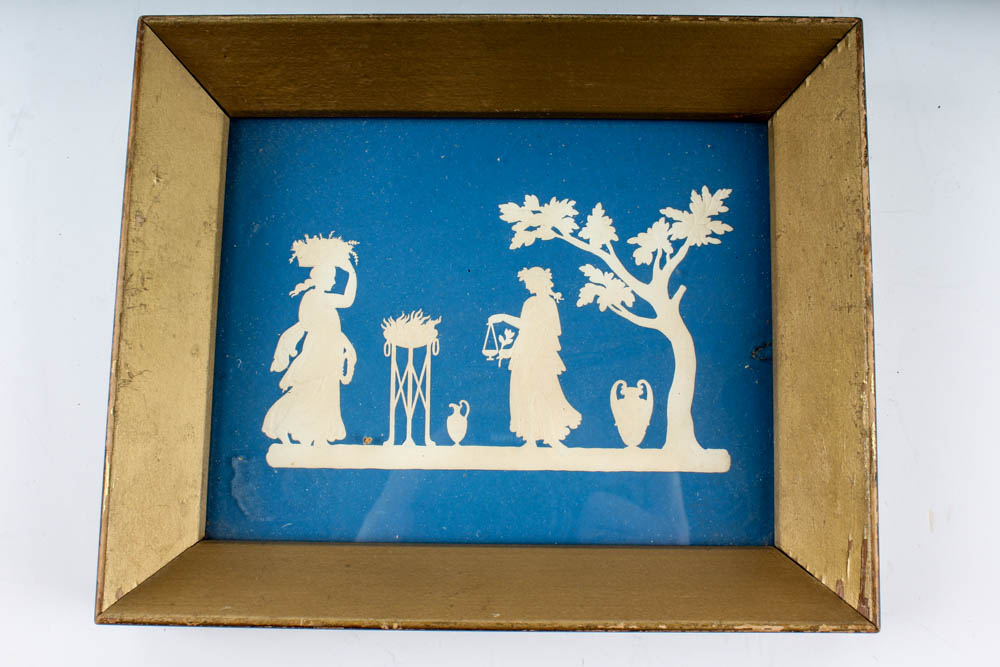 Blue and White Embossed Paper Prints