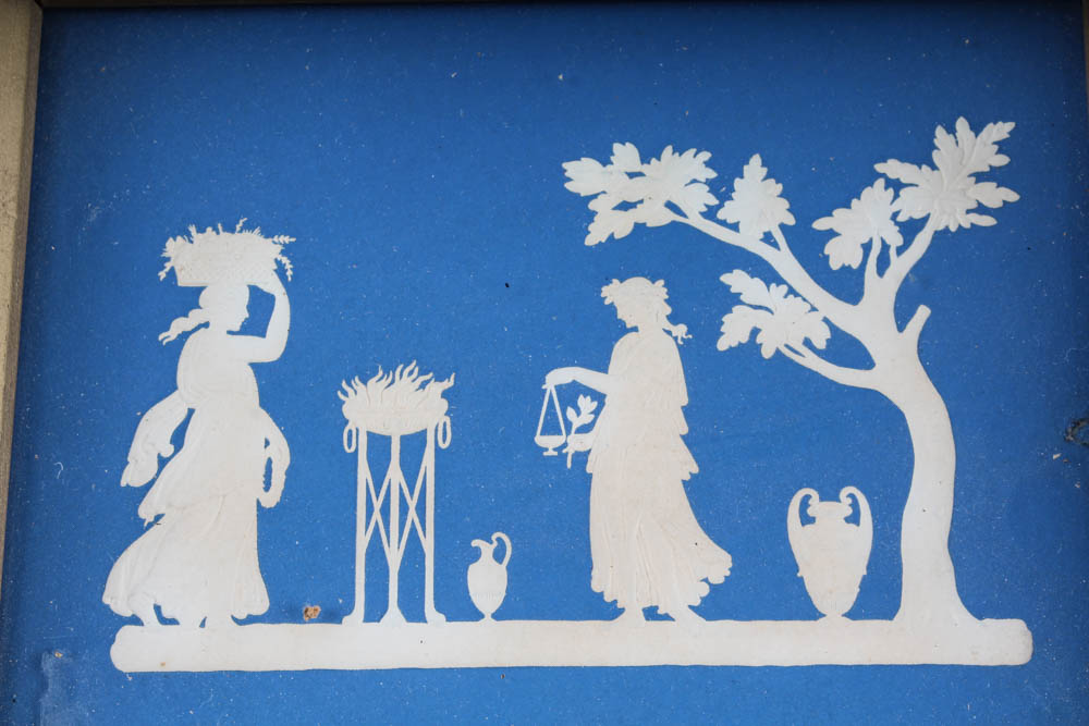 Blue and White Embossed Paper Prints