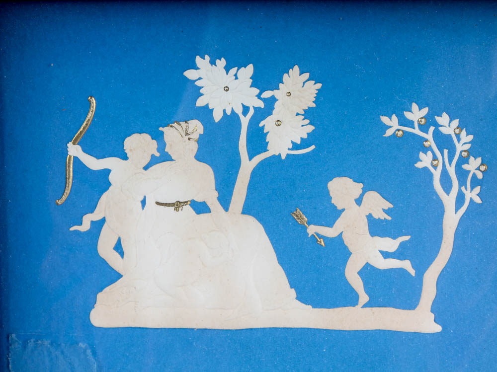 Blue and White Embossed Paper Prints