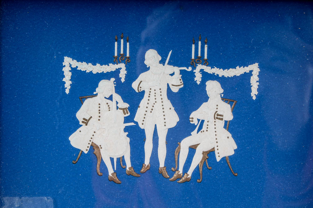 Blue and White Embossed Paper Prints