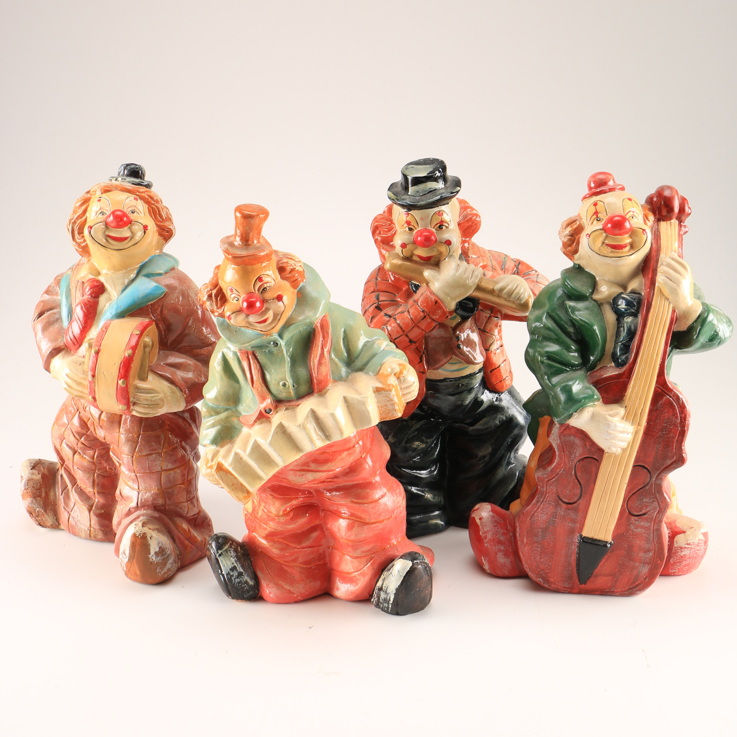 Group of Clown Musician Figurines