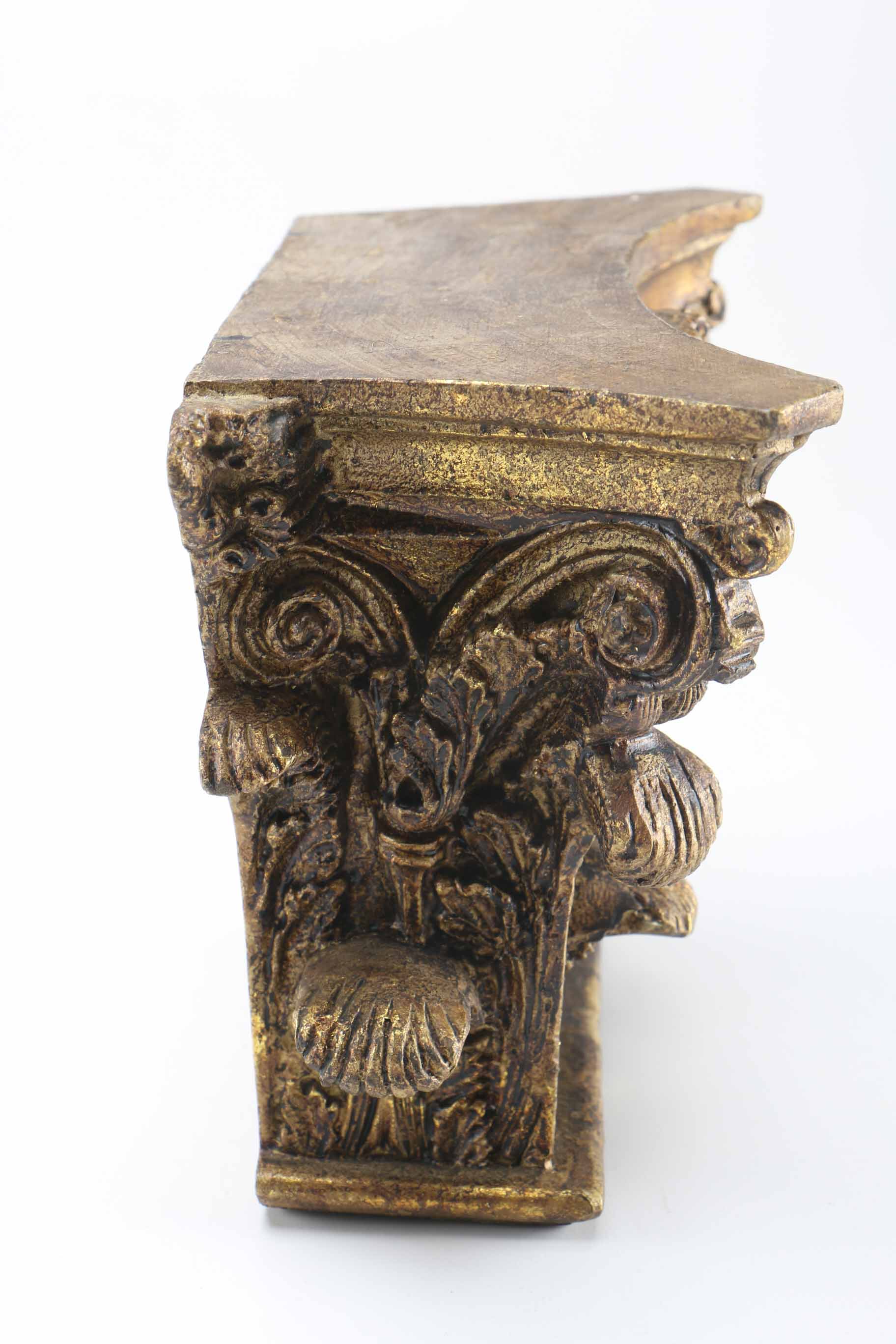 Pair of Painted Gold Shelves