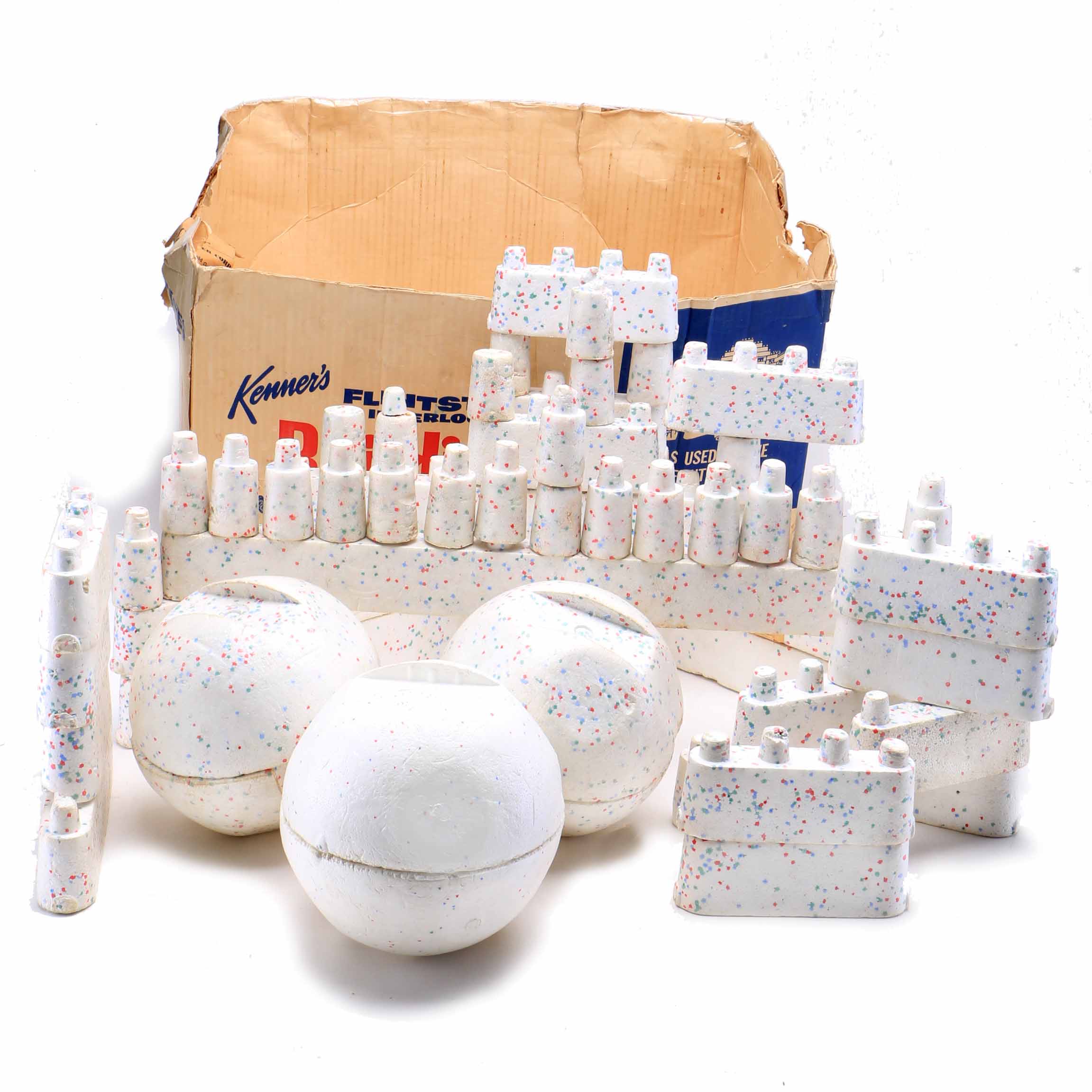 1962 Kenner "Flintstones Interlocking Building Boulders"