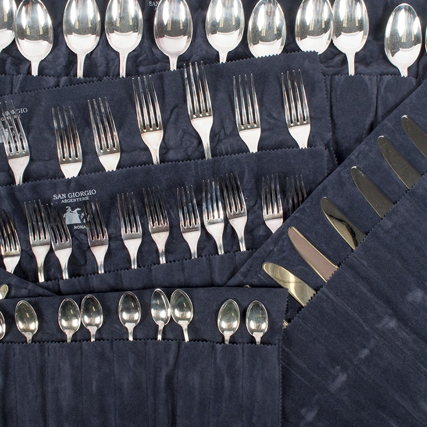 San Giorgio Argenterie Roma 800 Silver Flatware