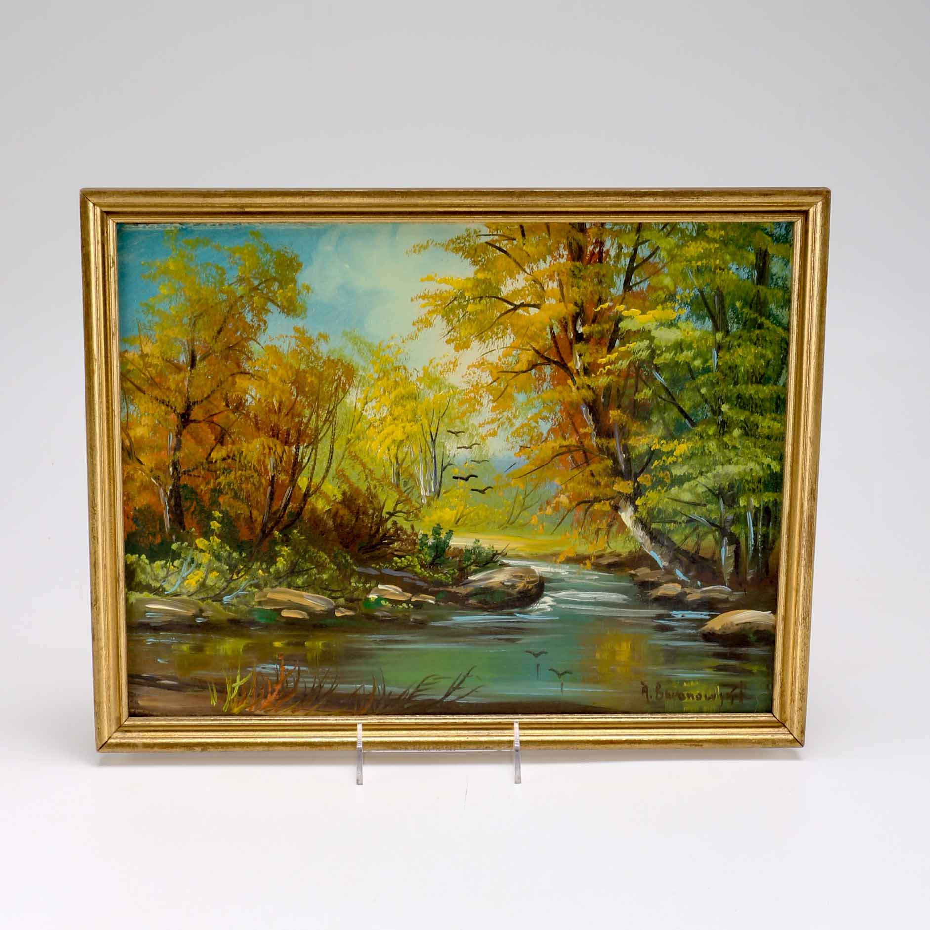 A. Baranowski Framed Landscape Oil on Board