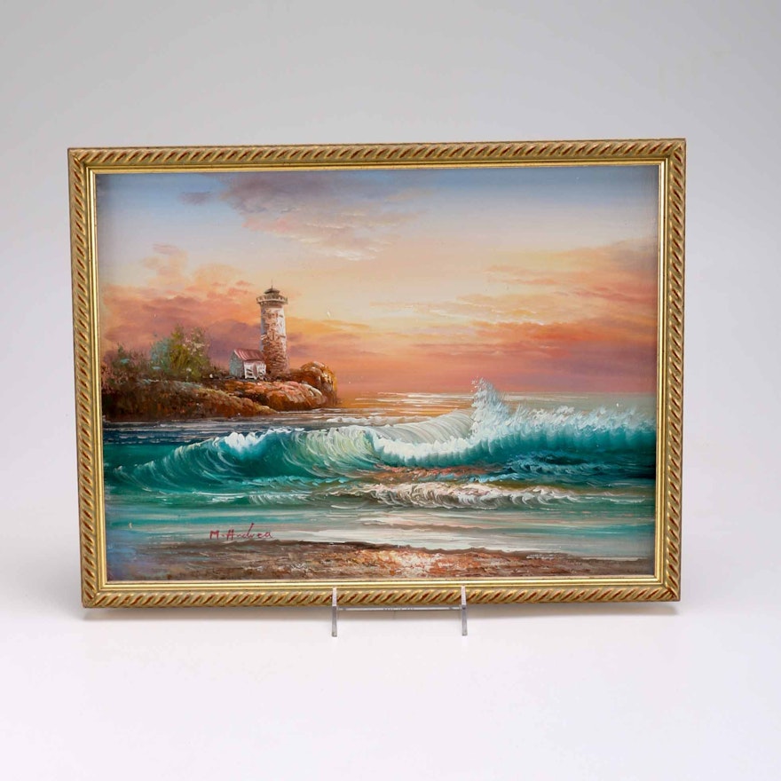 M. Andrea Reproduction Oil Painting of Lighthouse