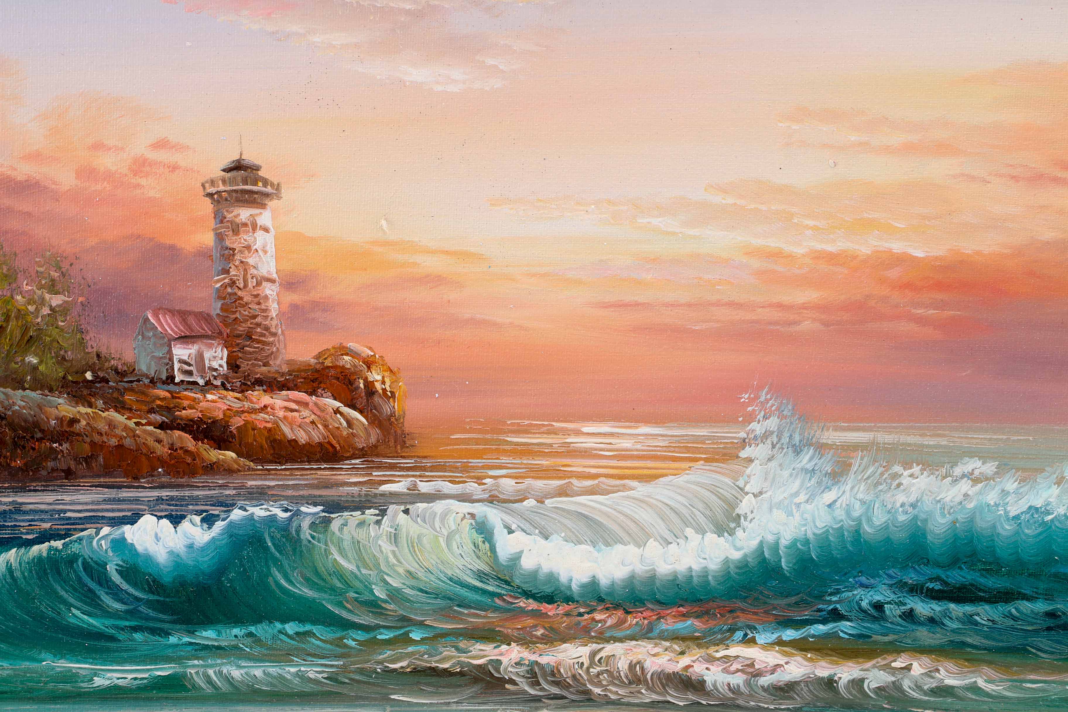 M. Andrea Reproduction Oil Painting of Lighthouse