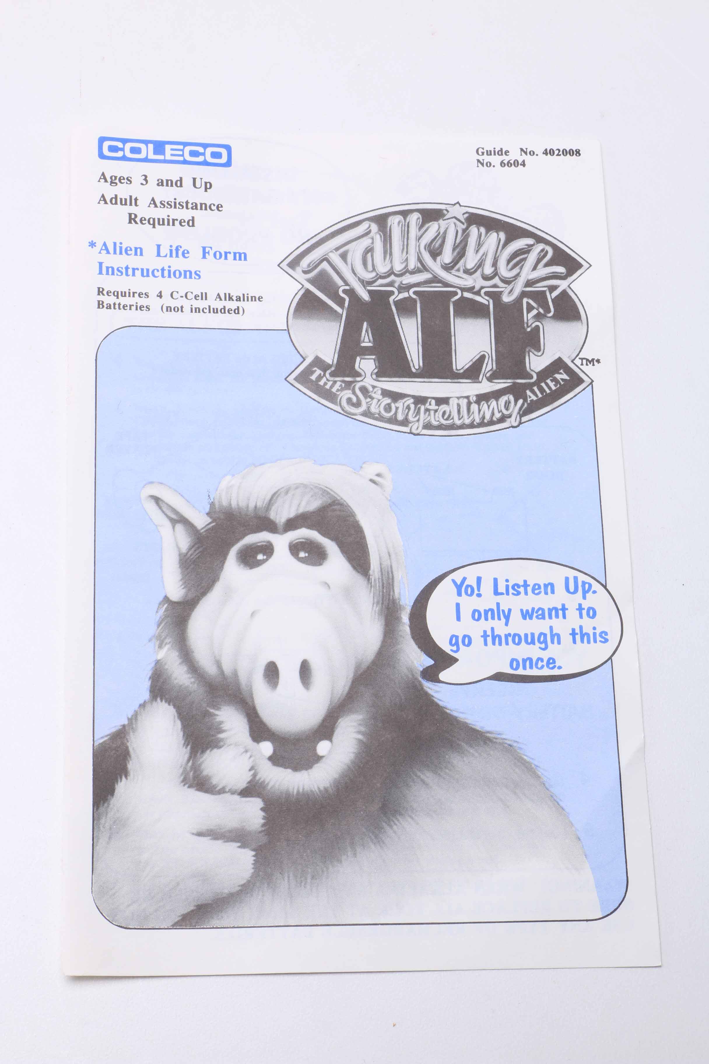 Coleco "Talking Alf: The Storytelling Alien" Toy