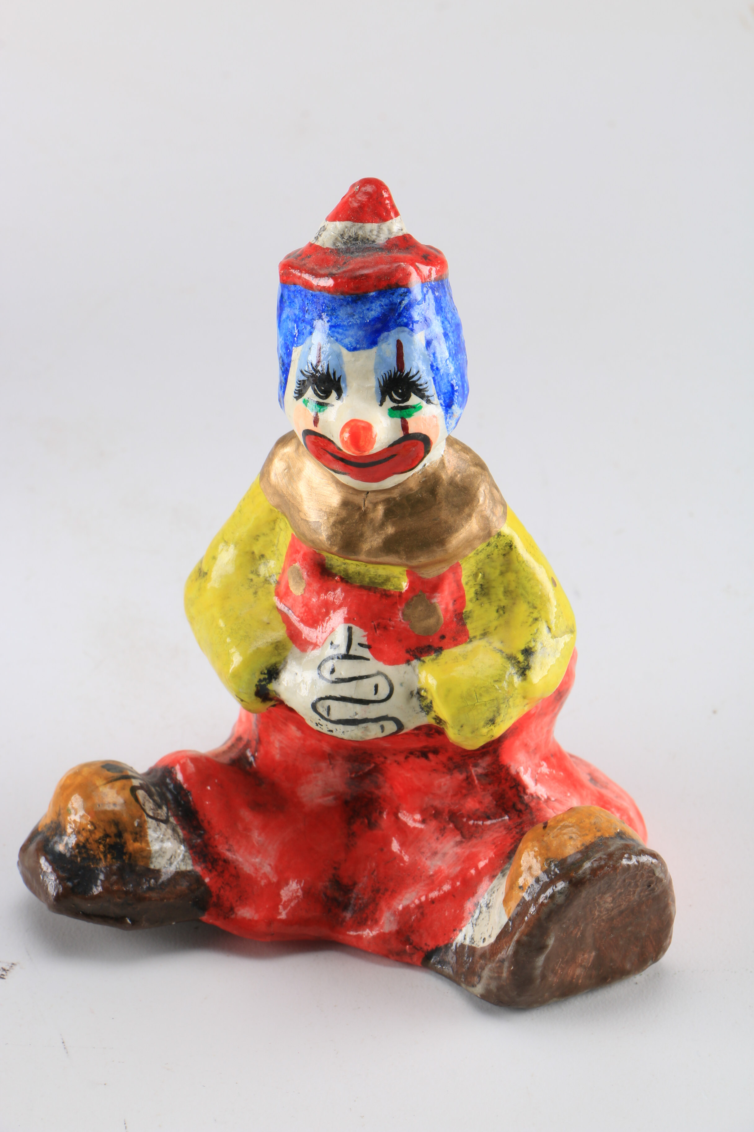 Four Clown Figurines Featuring Vintage Wilton Cake Toppers