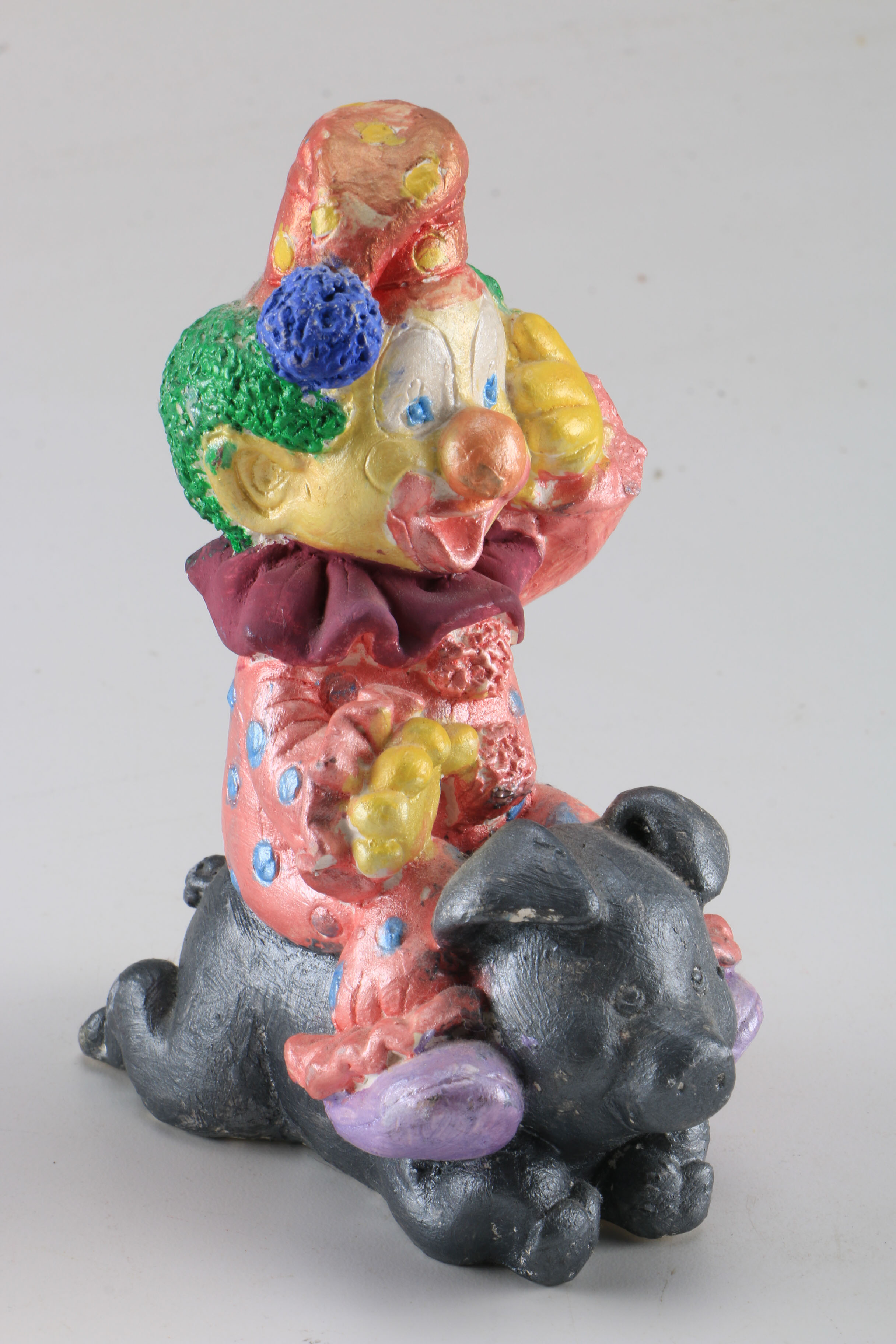 Four Clown Figurines Featuring Vintage Wilton Cake Toppers