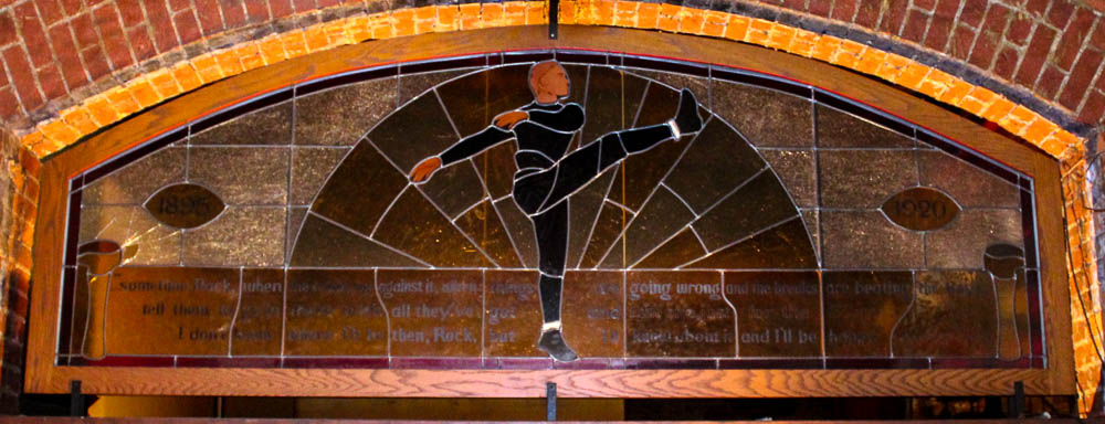 Large Stained Glass Commemorating Notre Dame Legend George Gipp