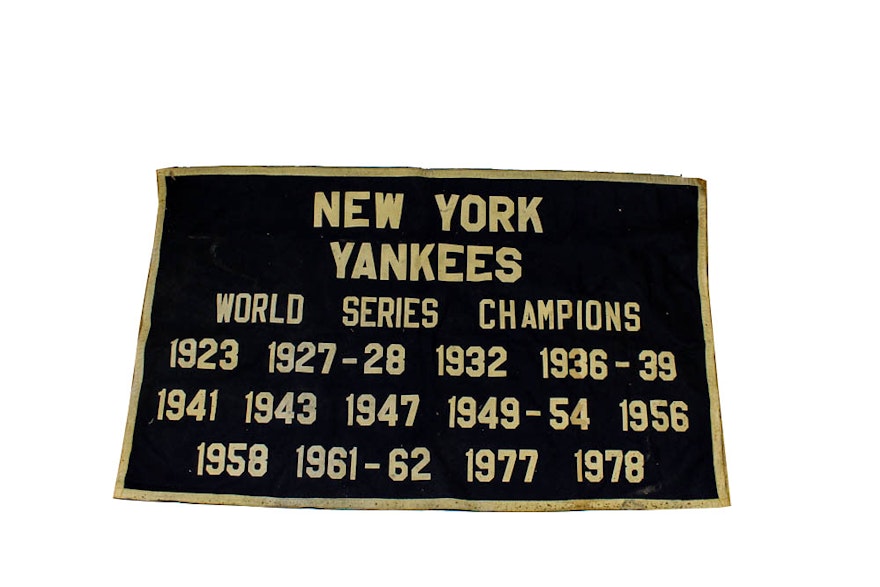 Vintage New York Yankees World Series Championship Banner
