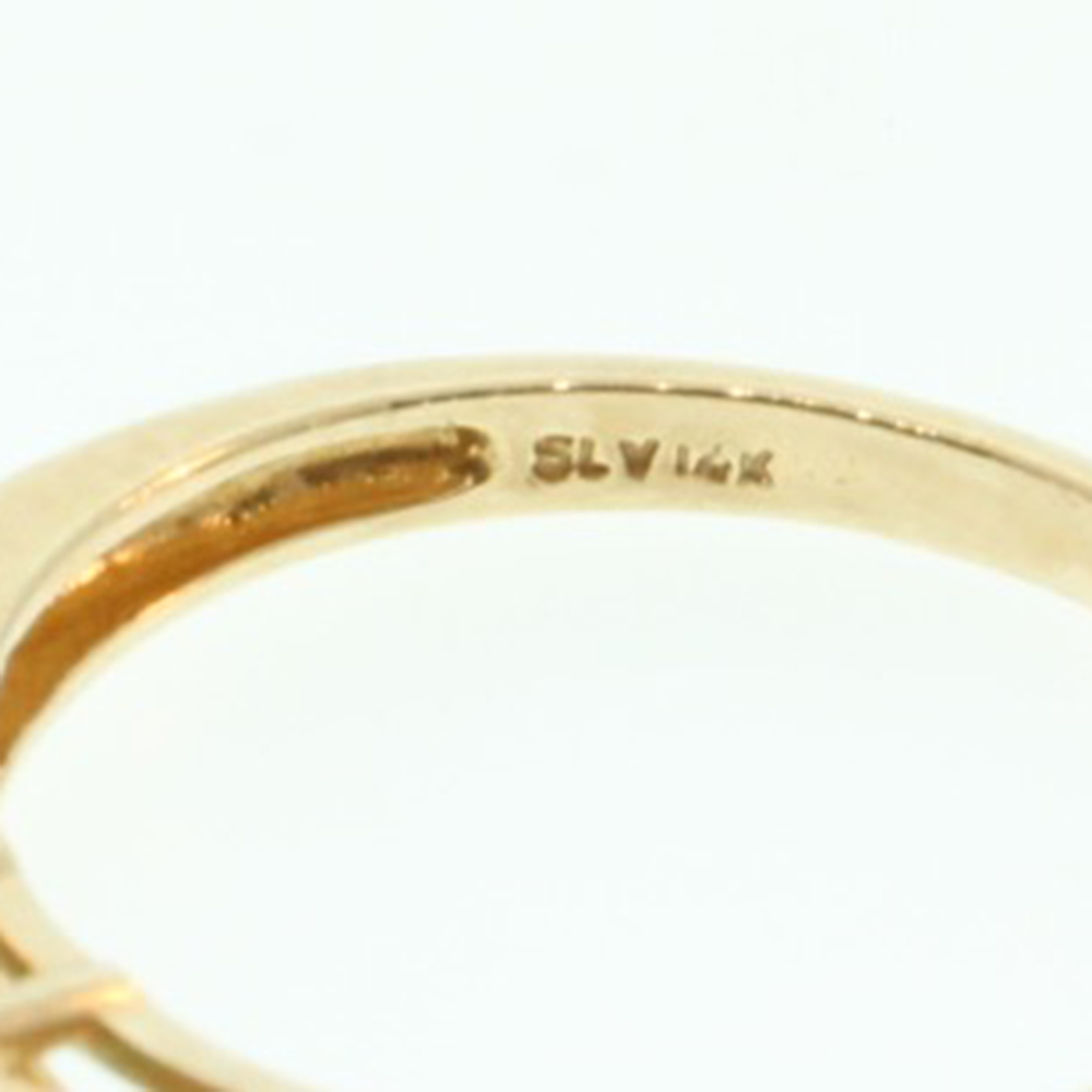 14K Gold Ring with Emerald with Diamonds