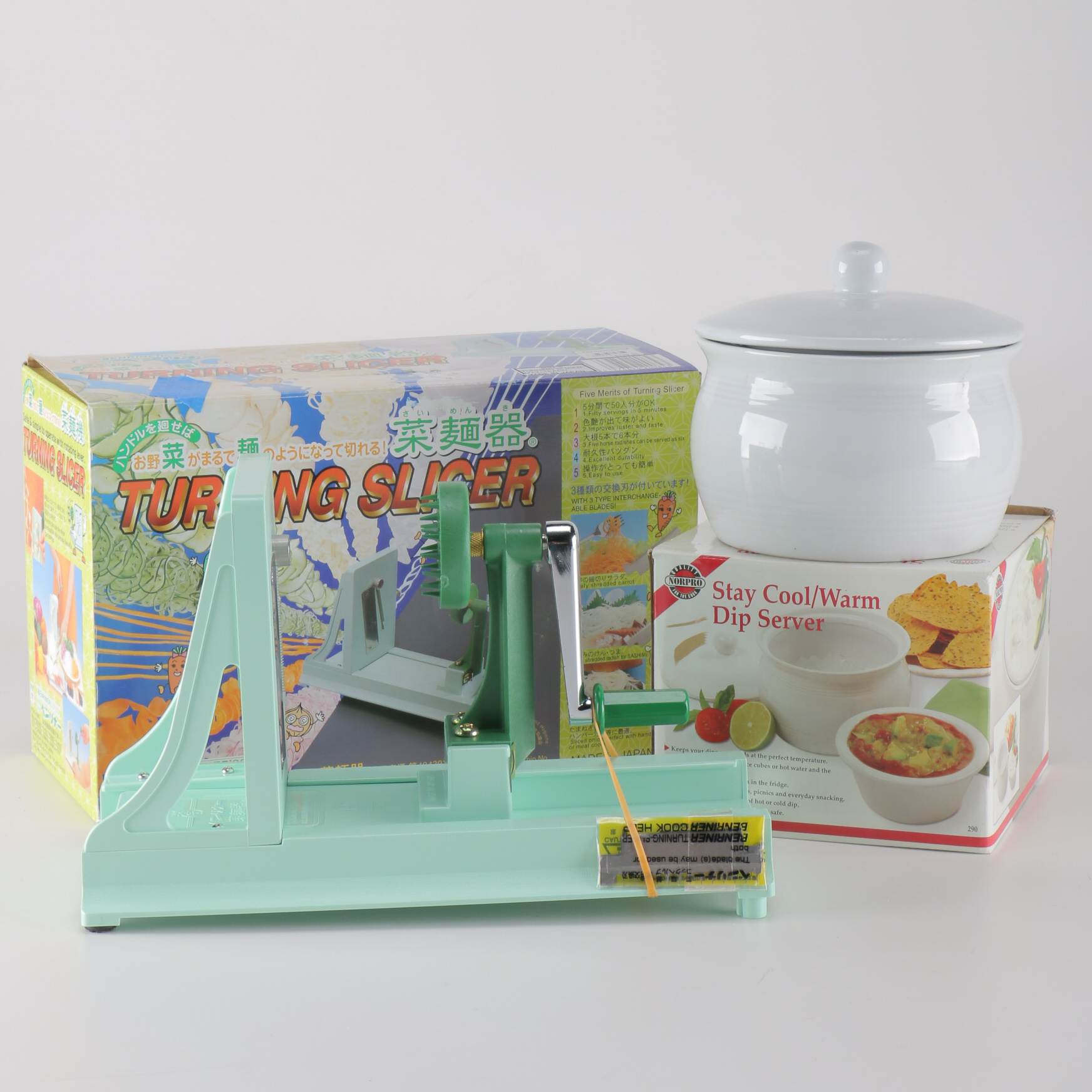 Benriner Turning Slicer and a Stay Cool/Warm Dip Server