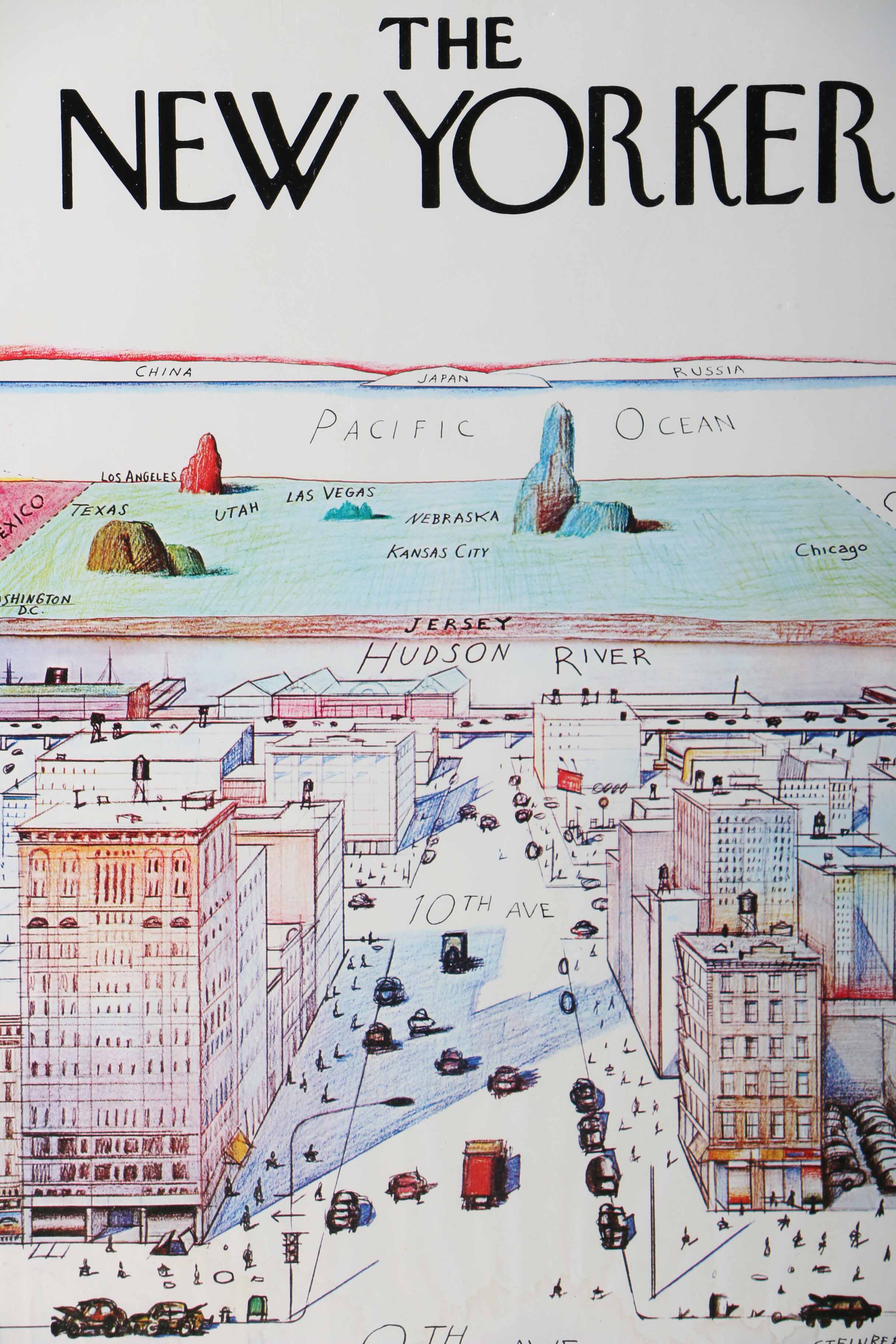 Saul Steinberg Offset Lithograph "View of the World from Ninth Avenue"