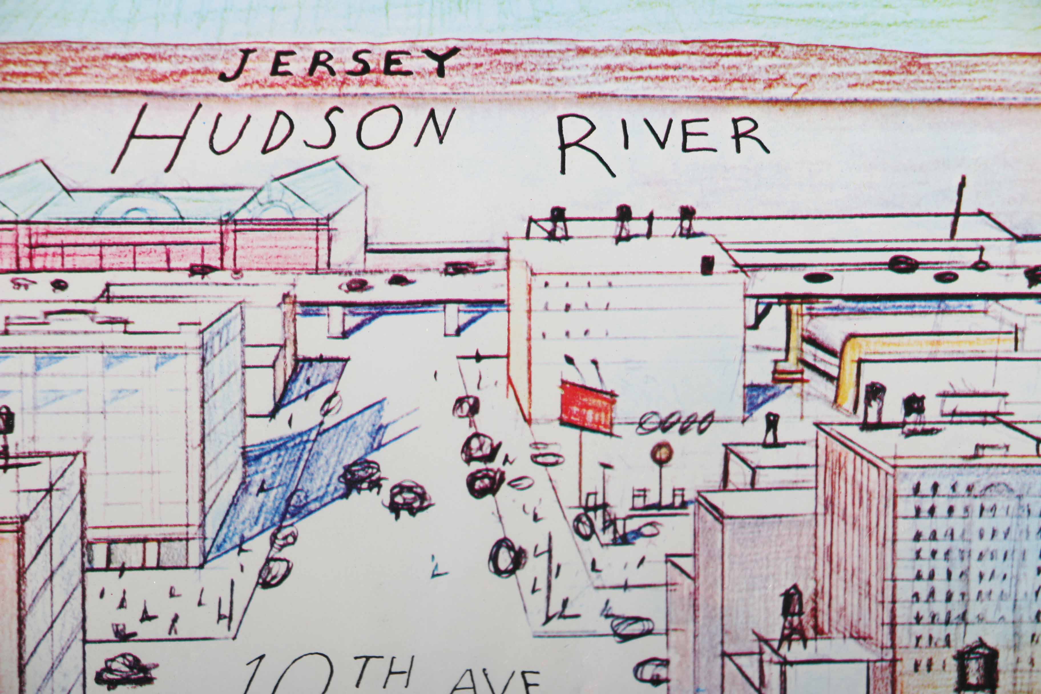 Saul Steinberg Offset Lithograph "View of the World from Ninth Avenue"