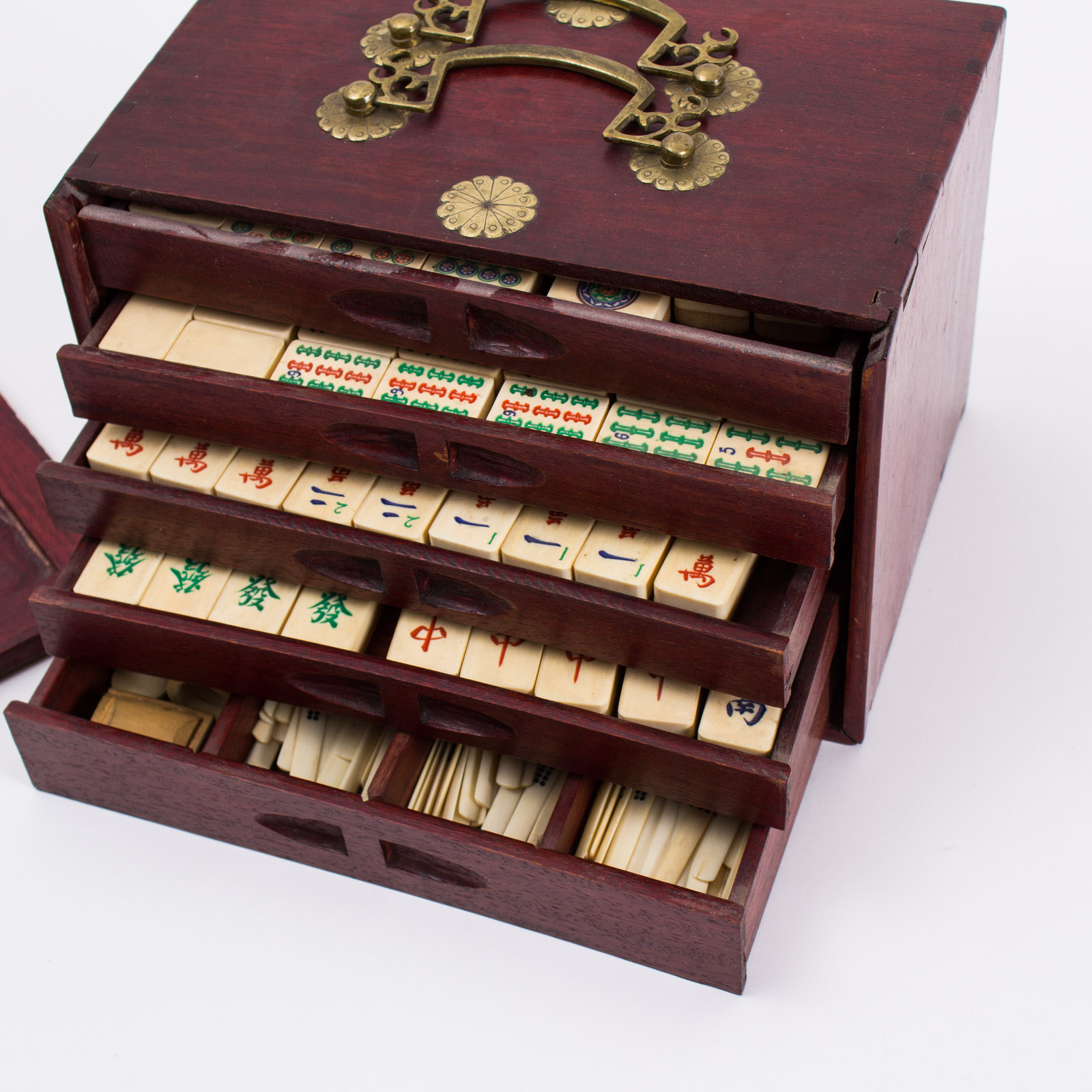 Vintage Bone Mah Jongg Set