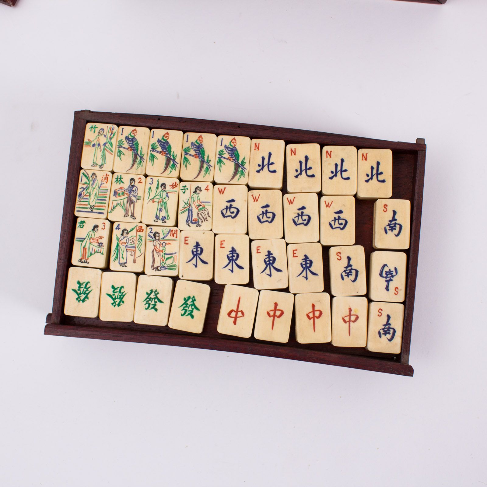 Vintage Bone Mah Jongg Set