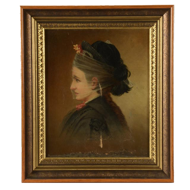 Original 1876 Oil Portrait on Canvas