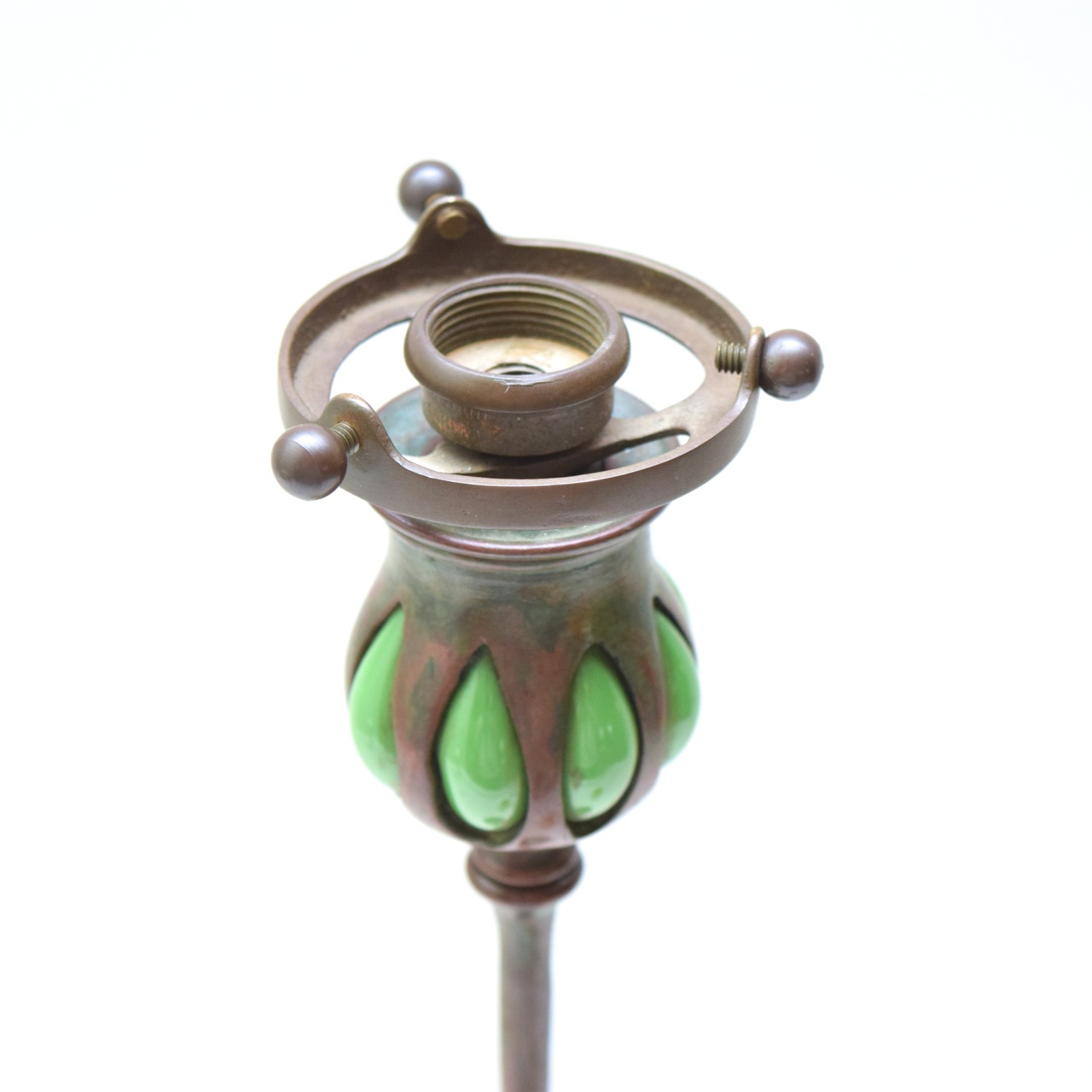 Signed Tiffany Studios Bronze Candle Holder